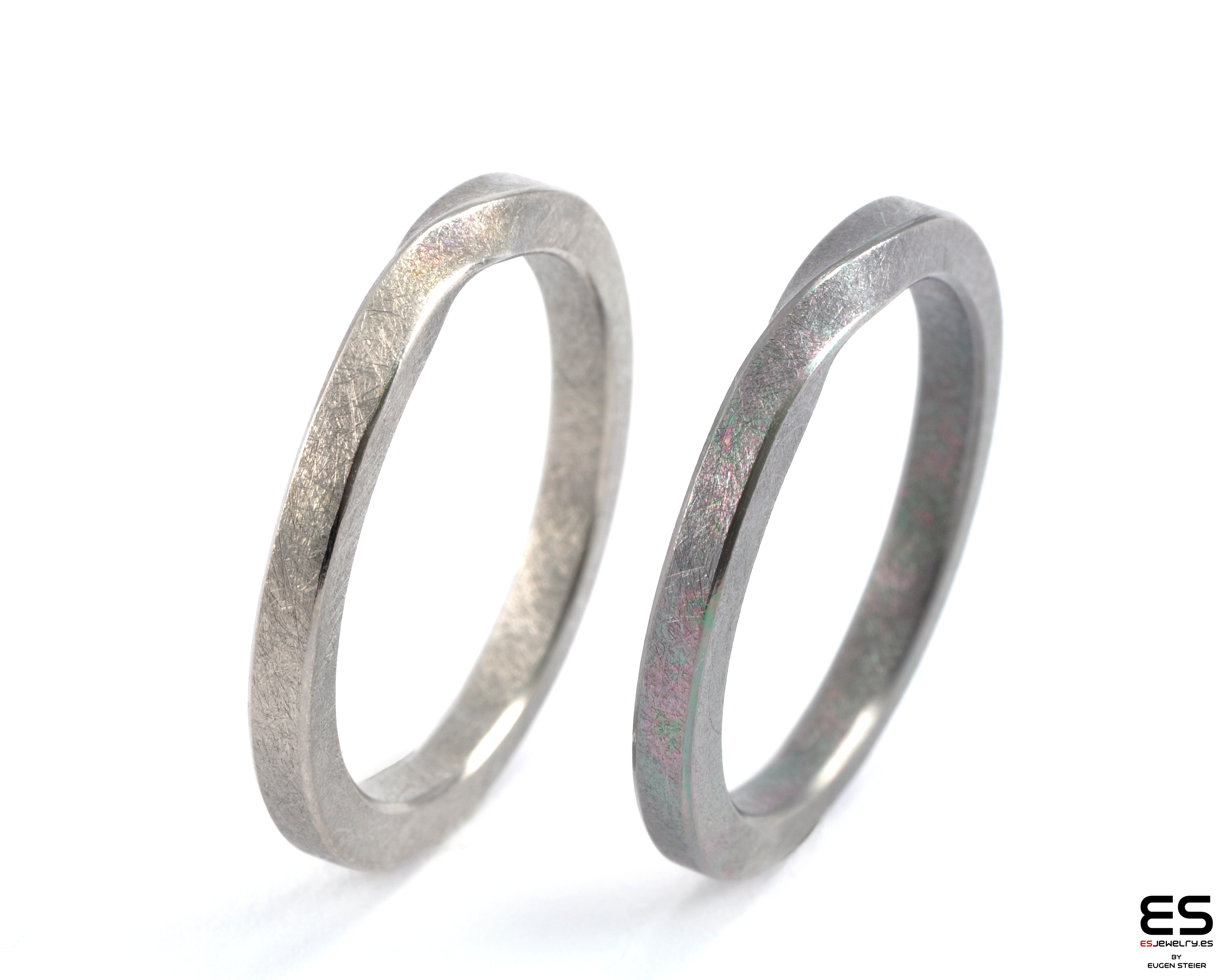 Titanium Twist Wedding Rings