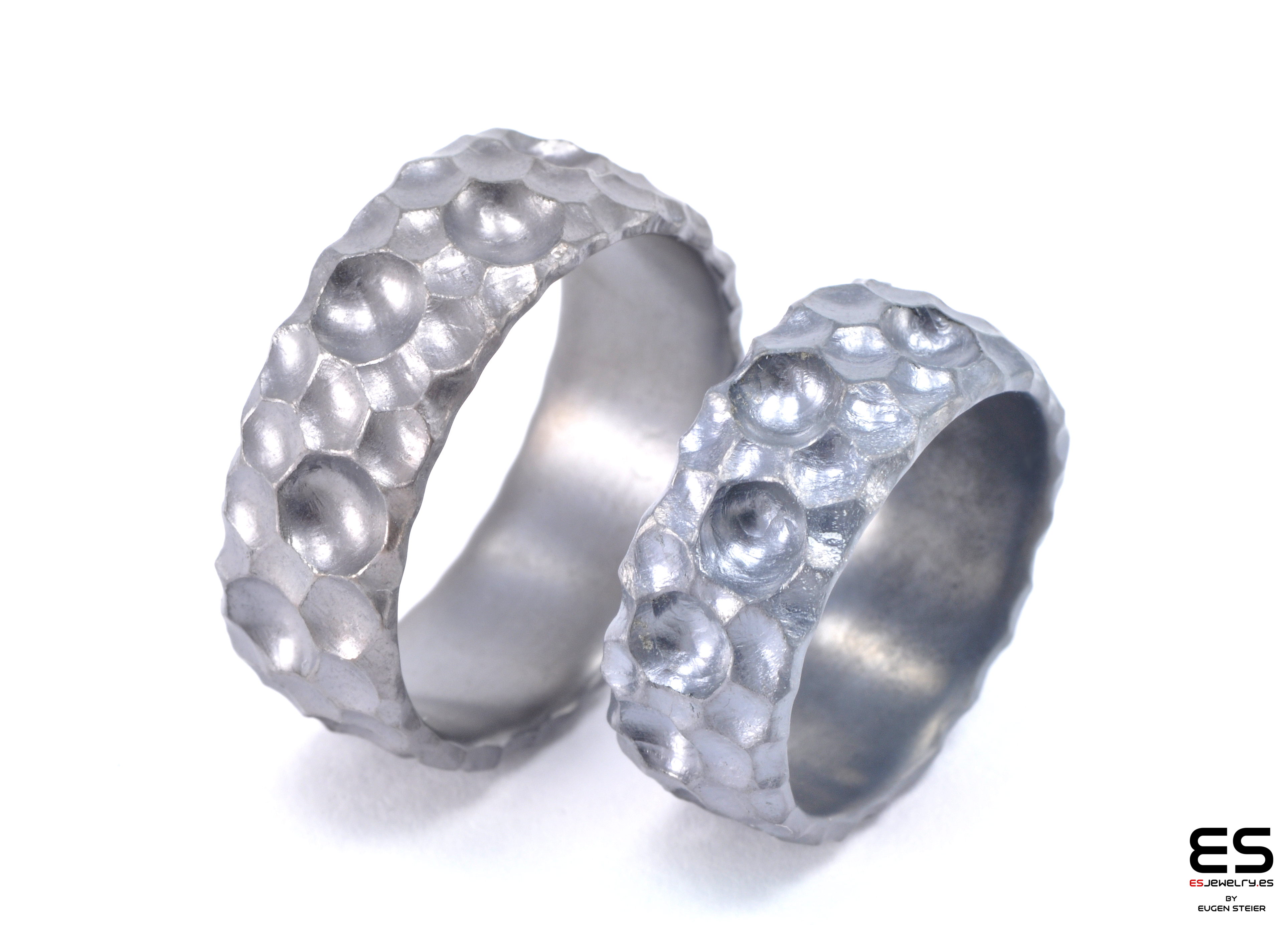 Moon Titanium Wedding Rings 