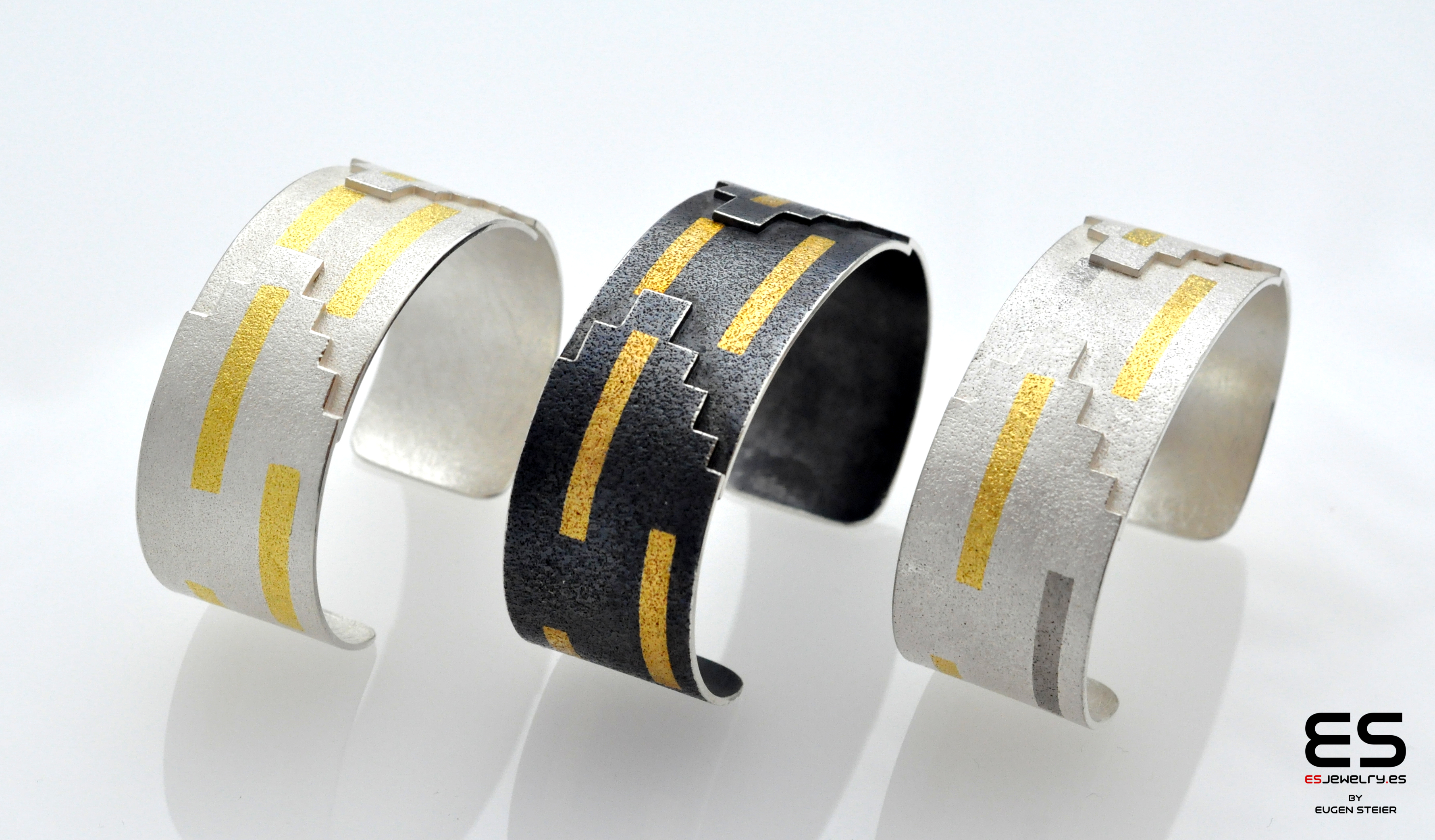 Stylish 24k Gold and Sterling Silver Bracelet