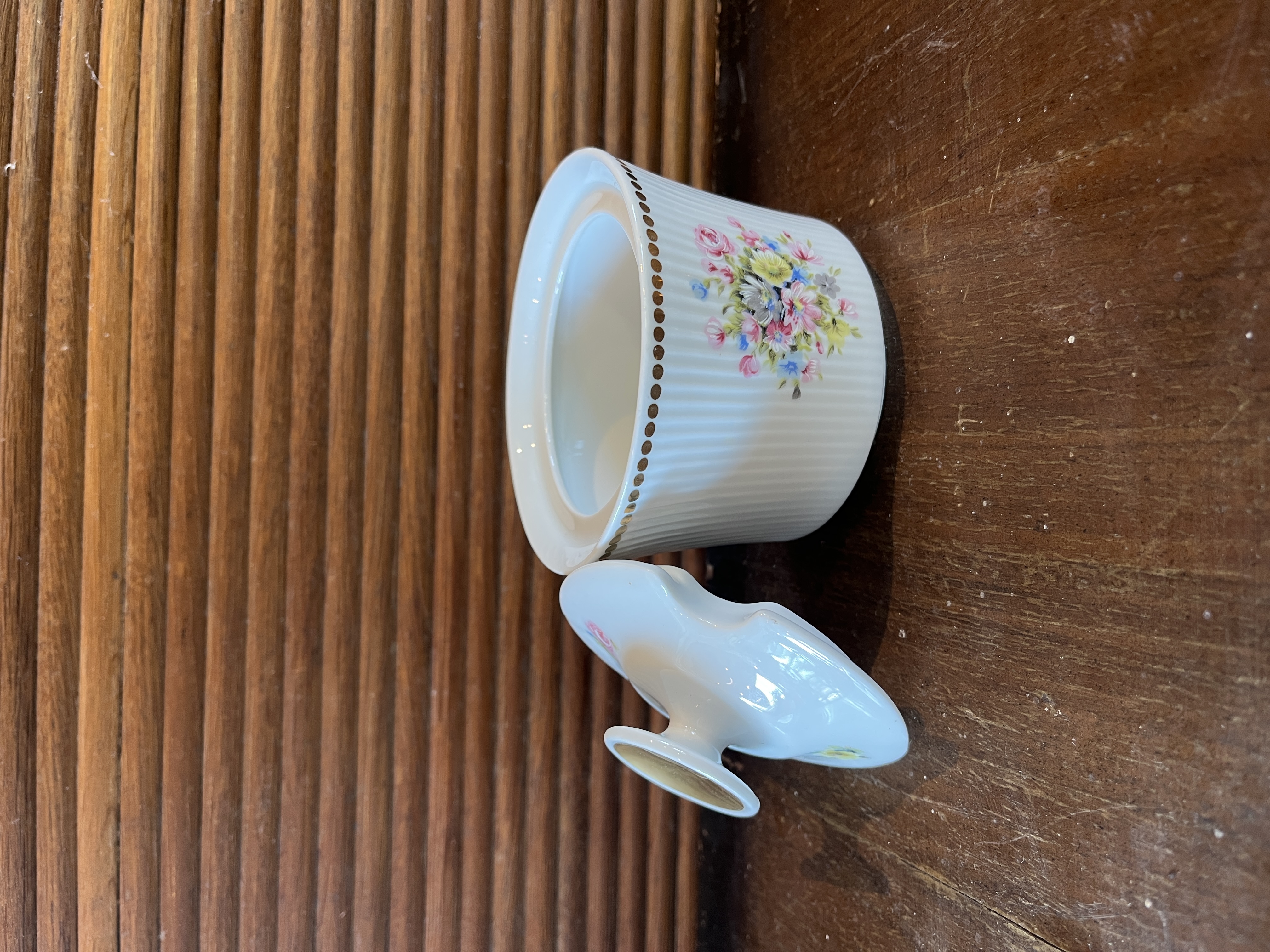 Sucrier Blanc à Fleurs
