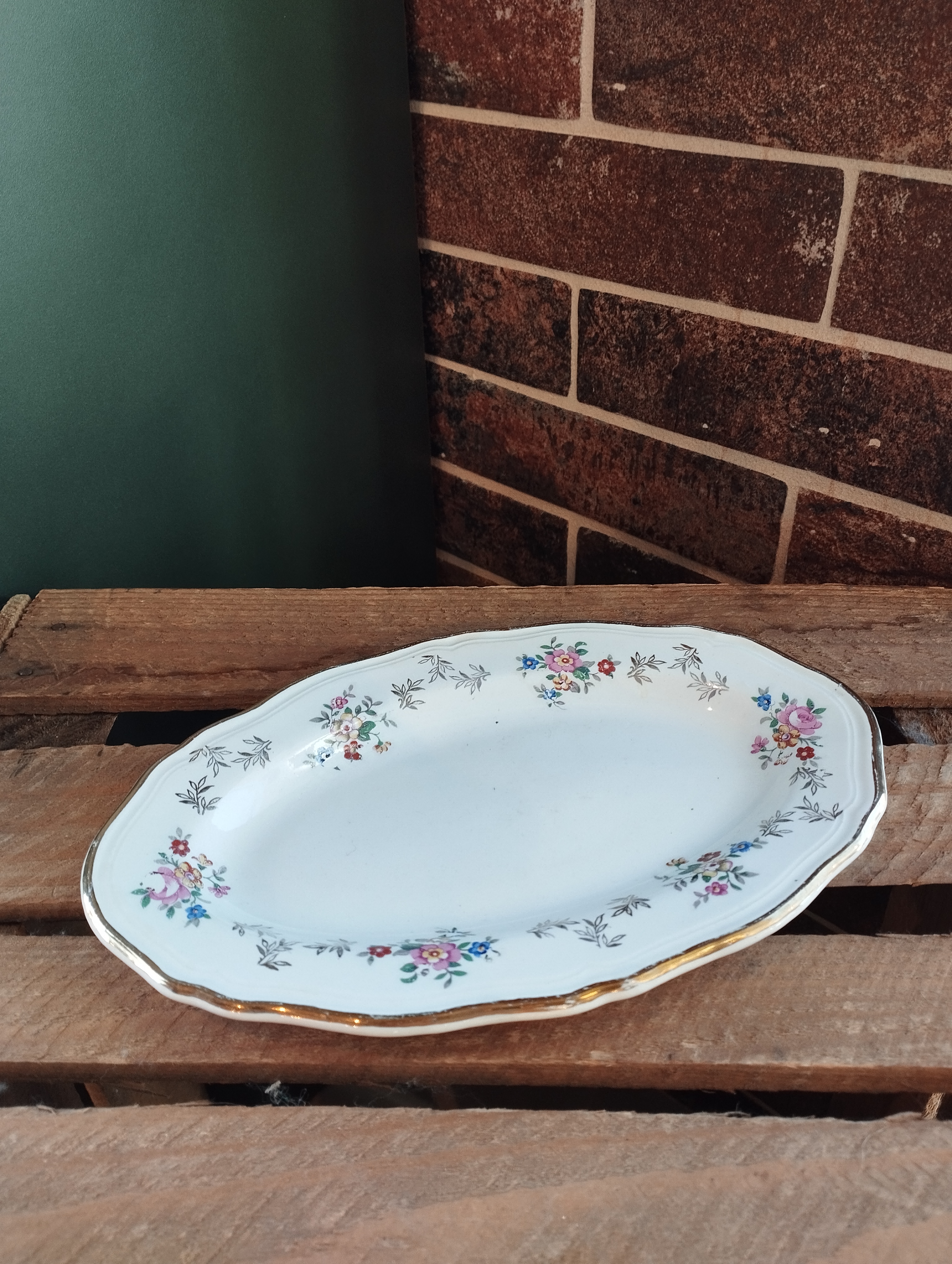 Ravier Liseré Doré Fleurs