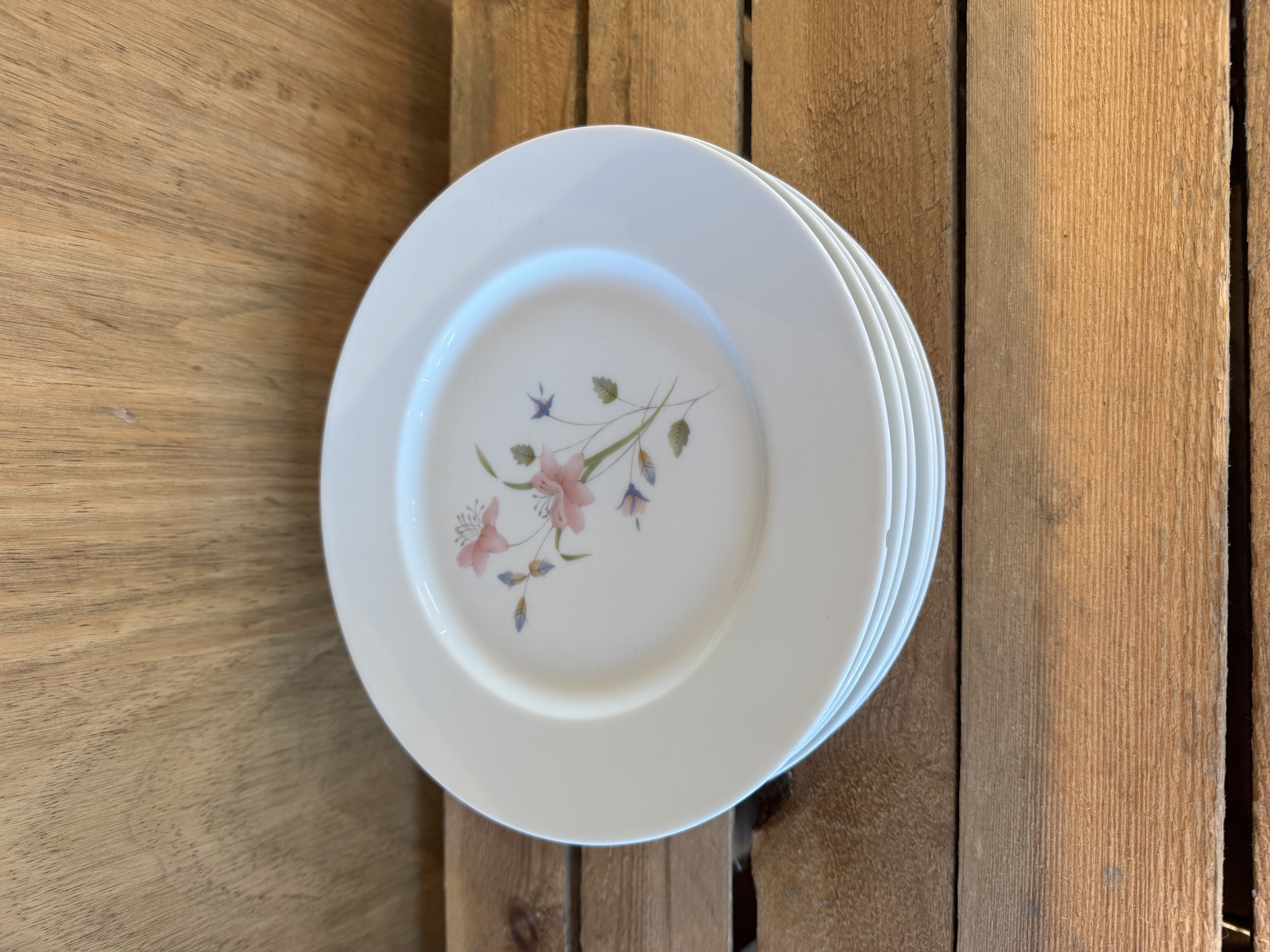 Lot 6 assiettes Fleurs Roses