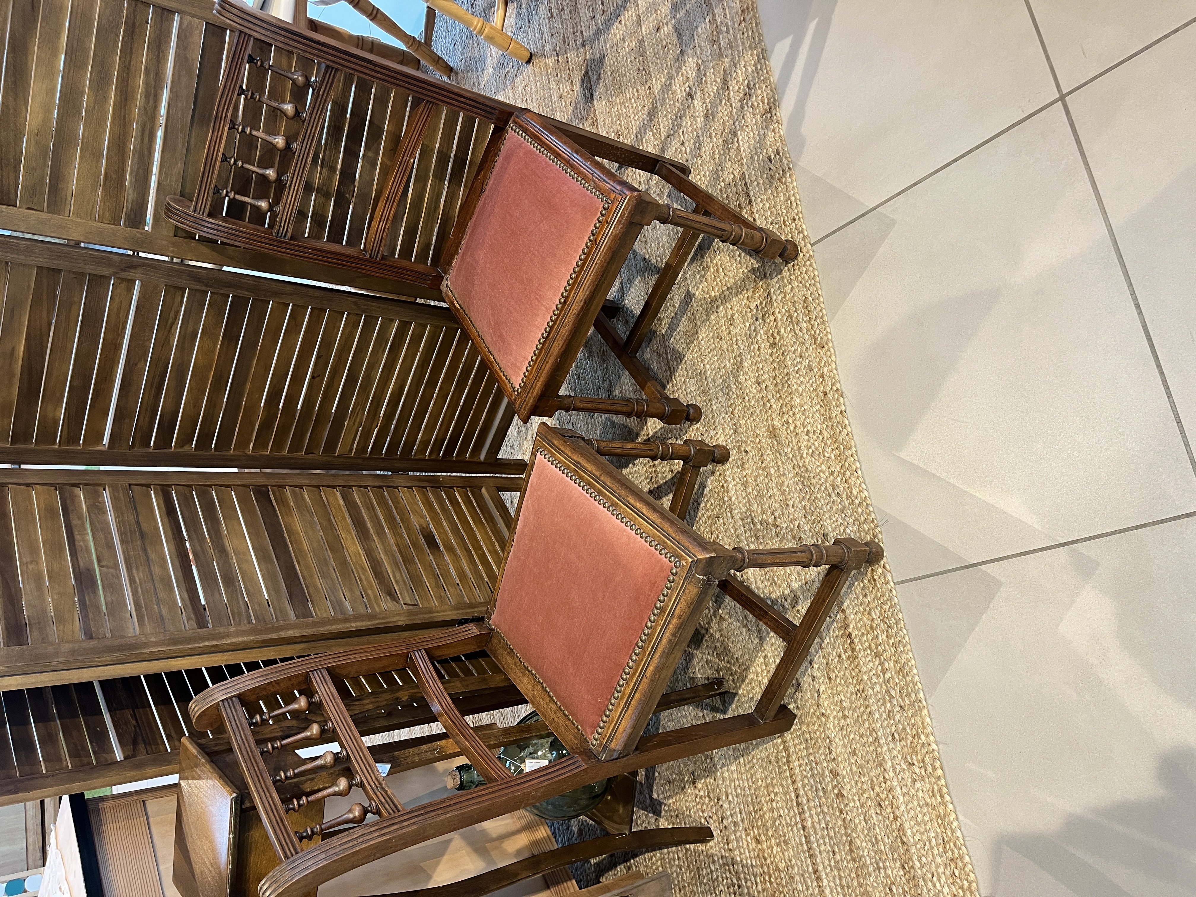Chaise Velour Rose
