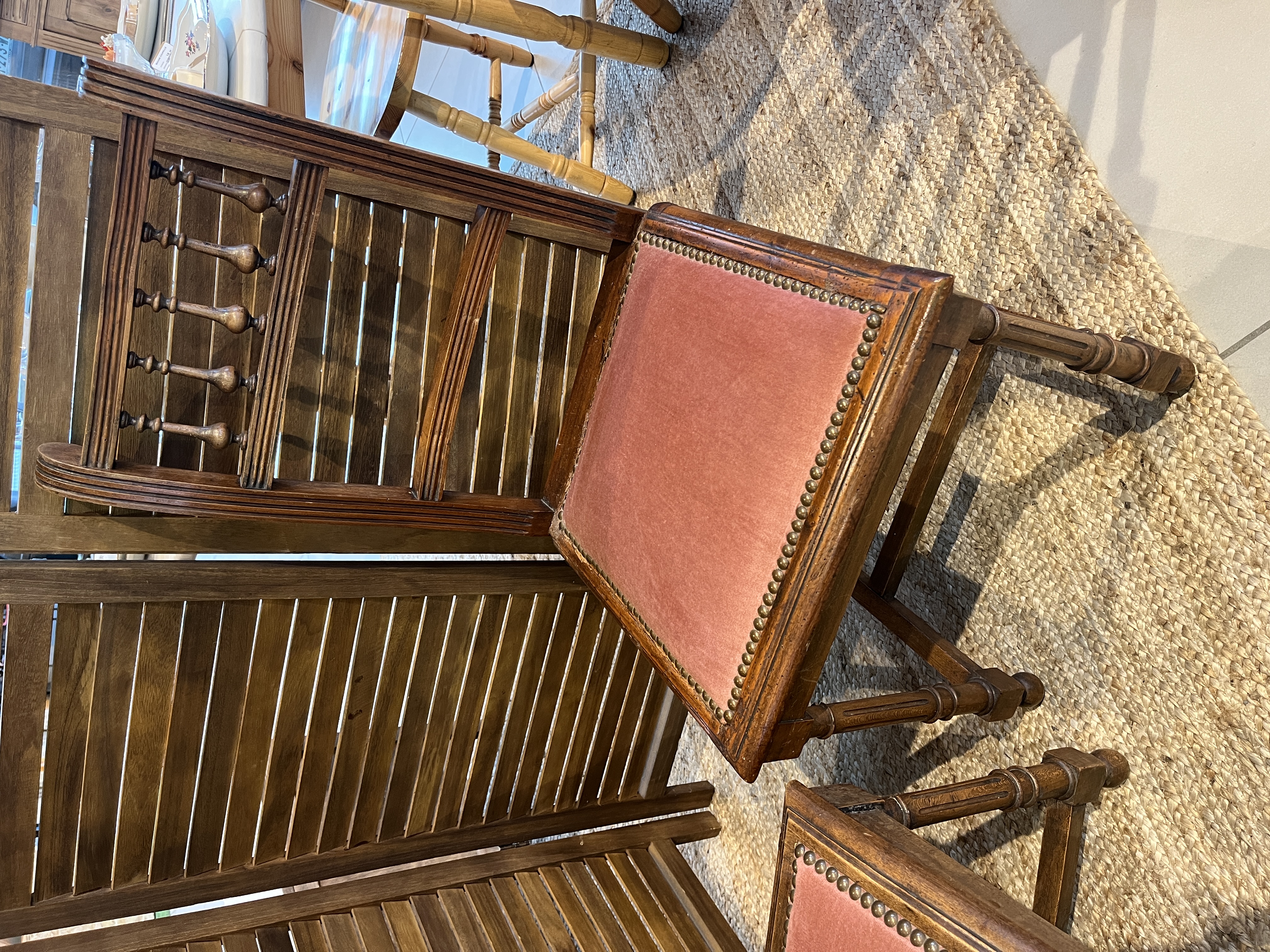 Chaise Velour Rose