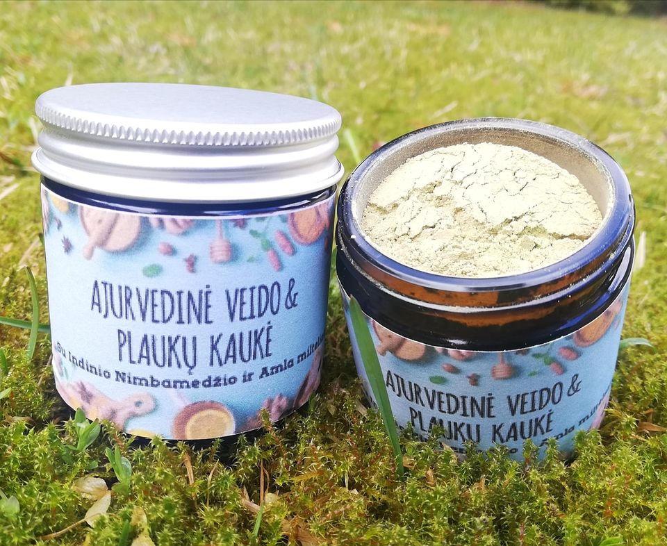 Plaukų kaukė "AUGALŲ ALCHEMIJA" || Amla ir Nimbamedžio milteliai iš Šri Lankos