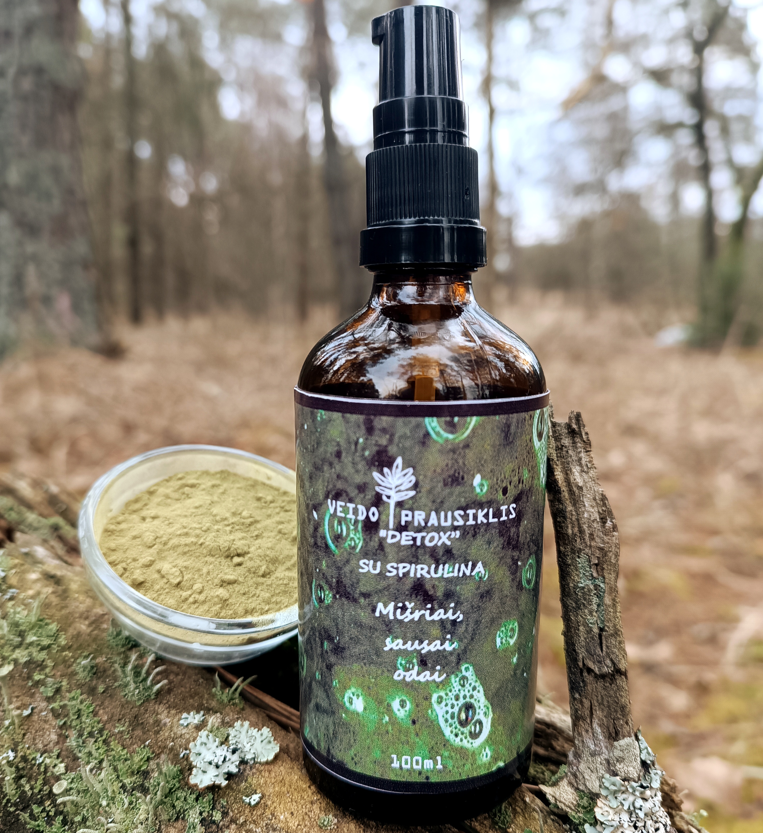 Lengvas, kremiškas veido prausiklis ”DETOX” su spirulina || Gerai valo nesausinant odos || Visiems odos tipams
