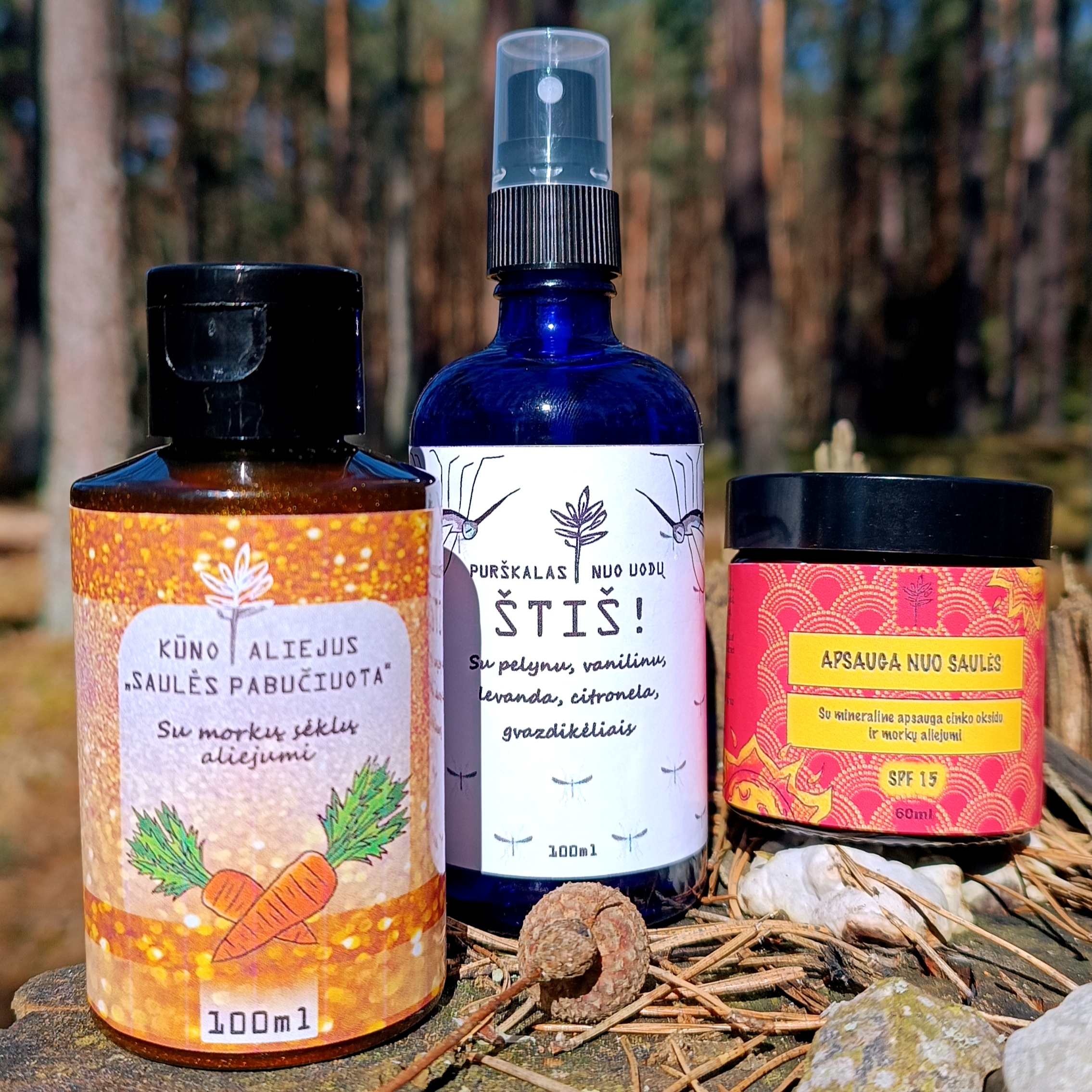  Natūralus aromaterapinis purškalas 🦟 nuo uodų "ŠTIŠ!" || Su pelynu, vanilinu, levanda, citronella, gvazdikėliu || 100ml
