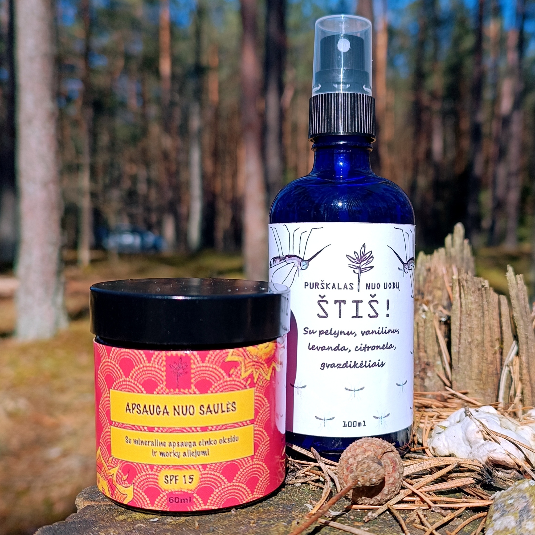  Natūralus aromaterapinis purškalas 🦟 nuo uodų "ŠTIŠ!" || Su pelynu, vanilinu, levanda, citronella, gvazdikėliu || 100ml