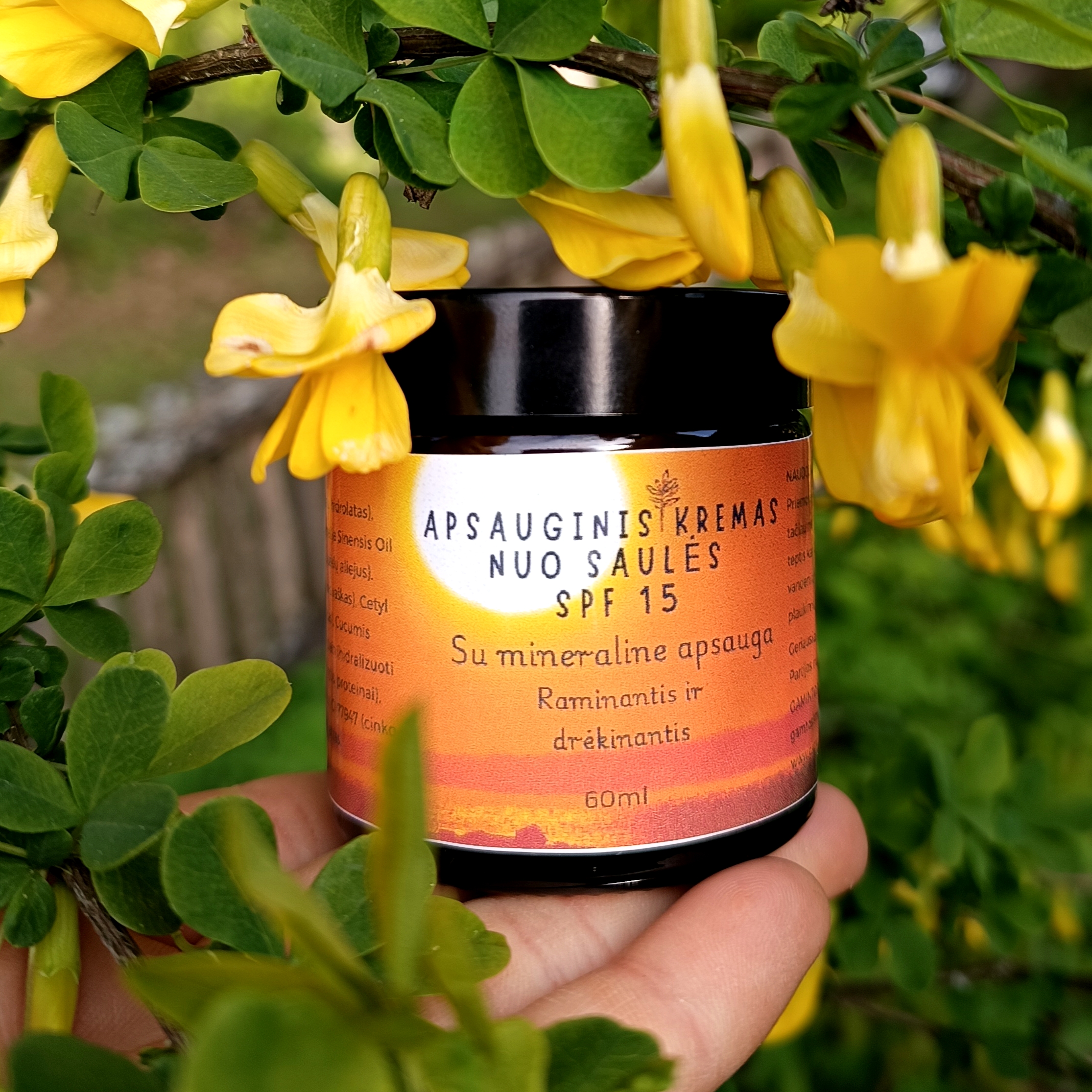 Apsauginis natūralus kremas nuo saulės ☀️ SPF 15 || Su mineraline apsauga cinko oksidu, morkų sėklų aliejumi, ramunėlių hidrolatu