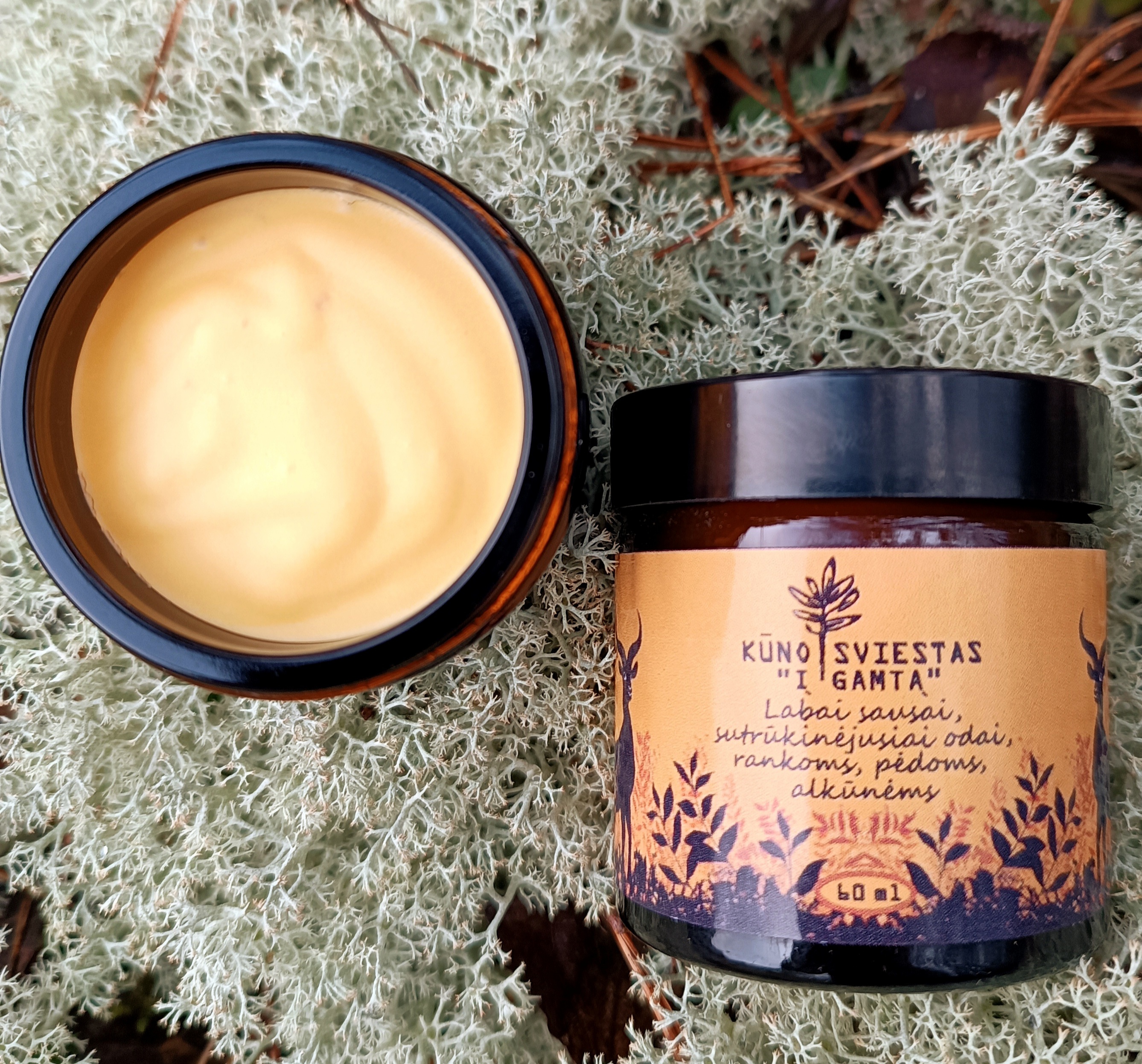 Jam & Jai 🌳 Kūno sviestas "Į GAMTĄ" mažose skardinaitėse 15ml || Telpa į kišenę || Sausai, sutrūkinėjusiai odai, rankoms, pėdoms, alkūnėms