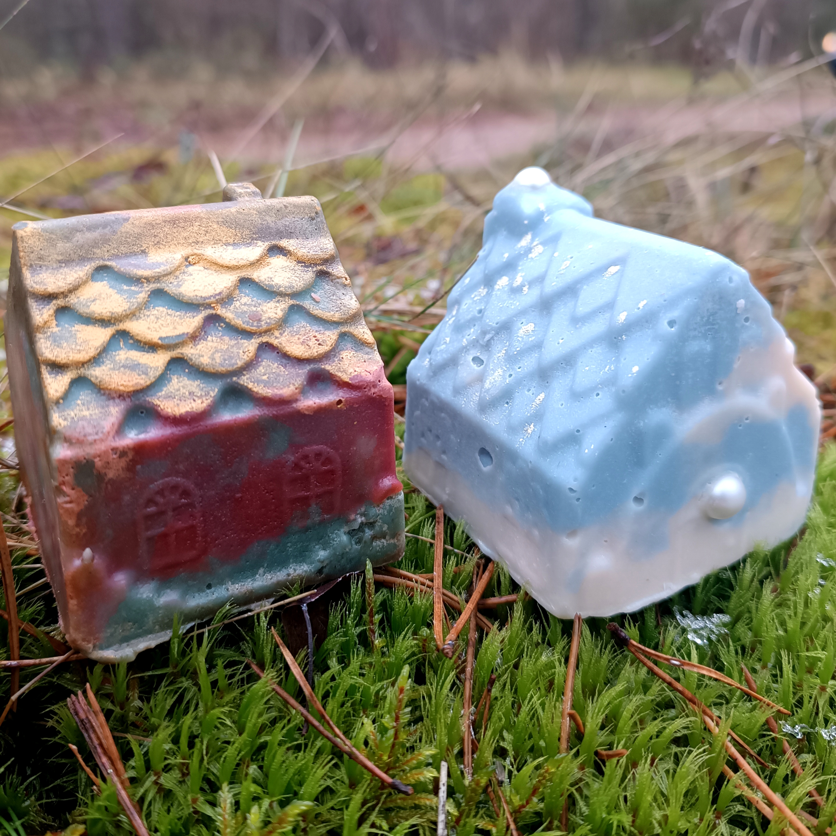 Muilas "Žiemužėlė" ❄️ ir "Snaigių valsas" || Trobelės ir eglutės su moliais || Be dažiklių, su eteriniais aliejais