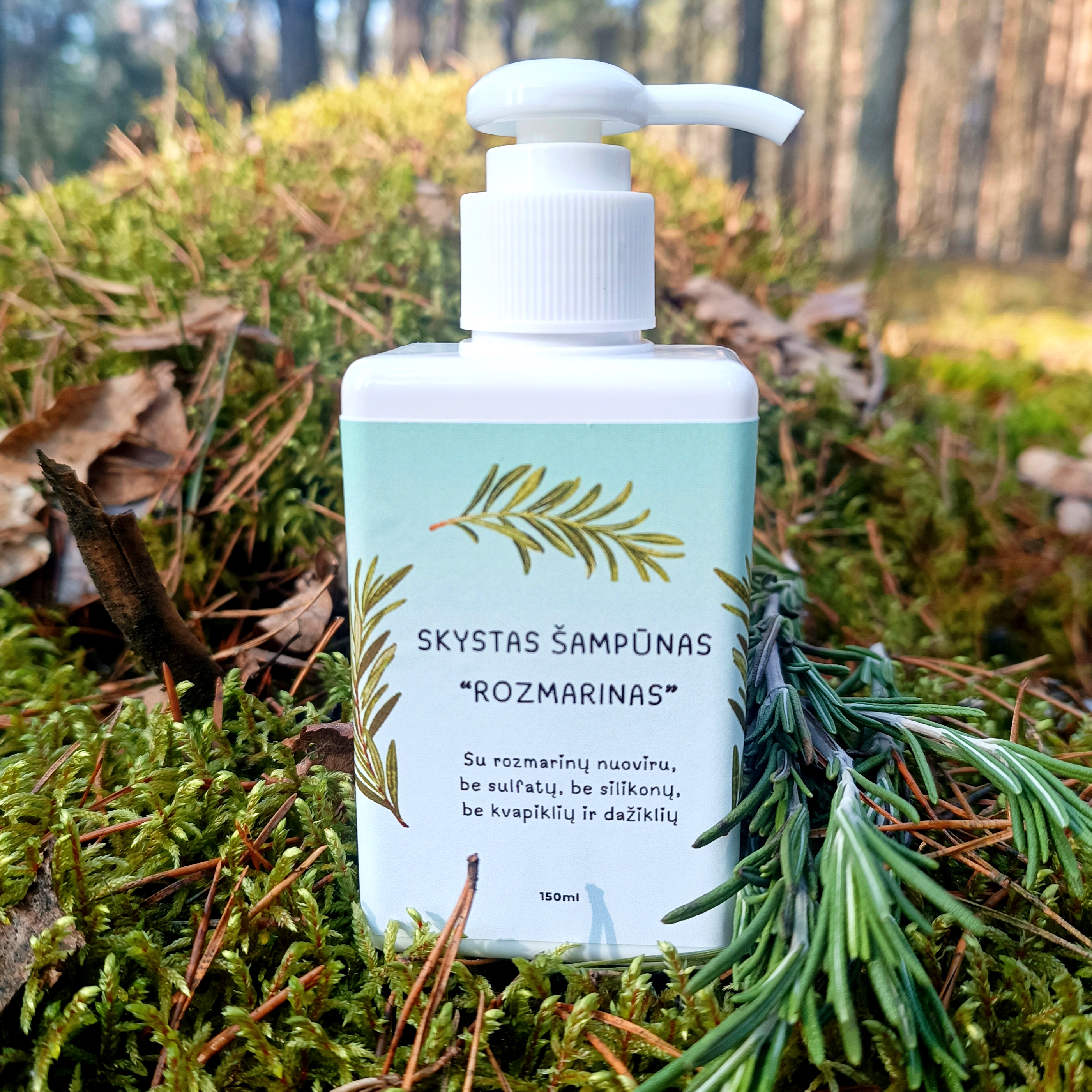 Natūralus skystas ROZMARINŲ šampūnas || Su rozmarinų nuoviru