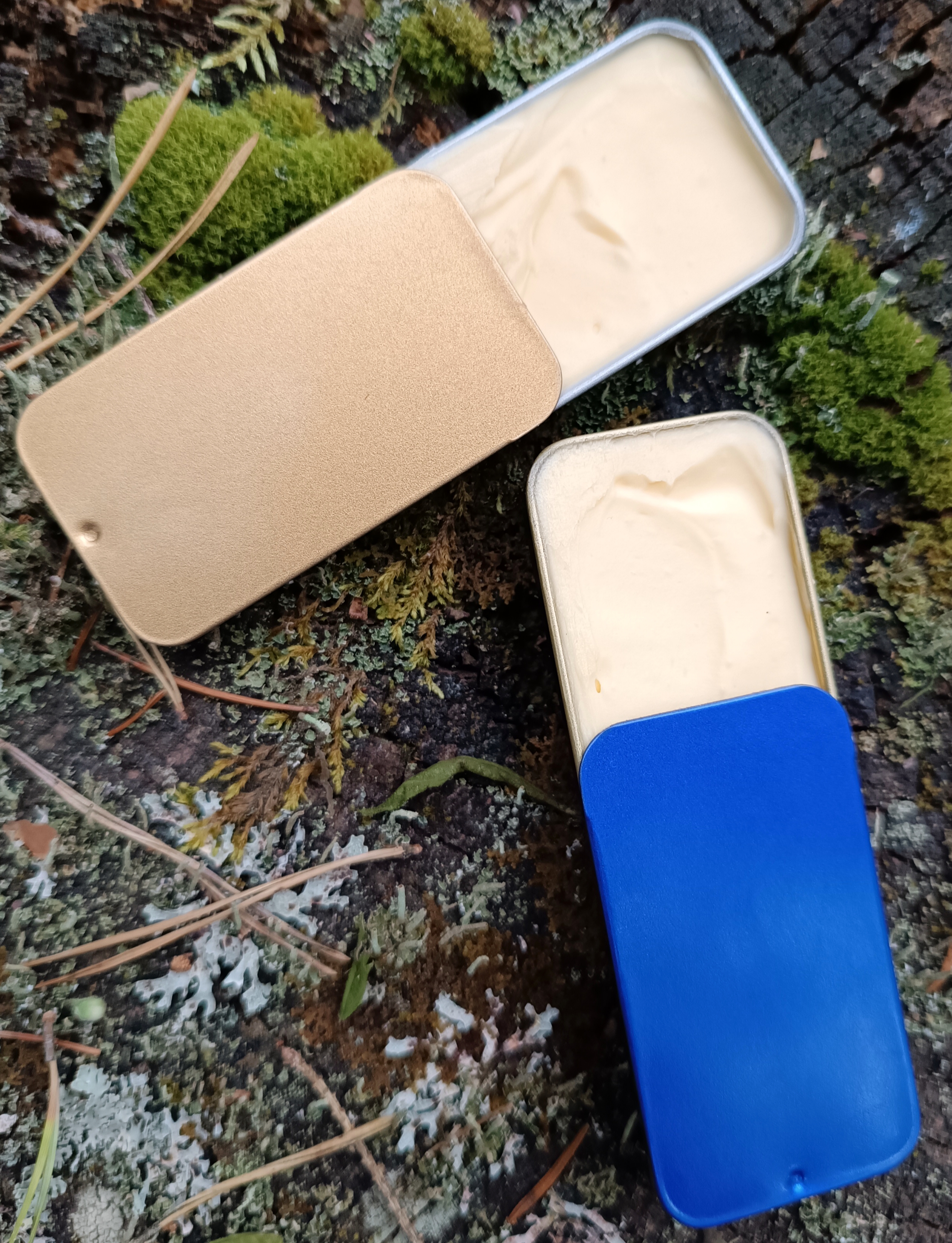 Jam & Jai 🌳 Kūno sviestas "Į GAMTĄ" mažose skardinaitėse 15ml || Telpa į kišenę || Sausai, sutrūkinėjusiai odai, rankoms, pėdoms, alkūnėms