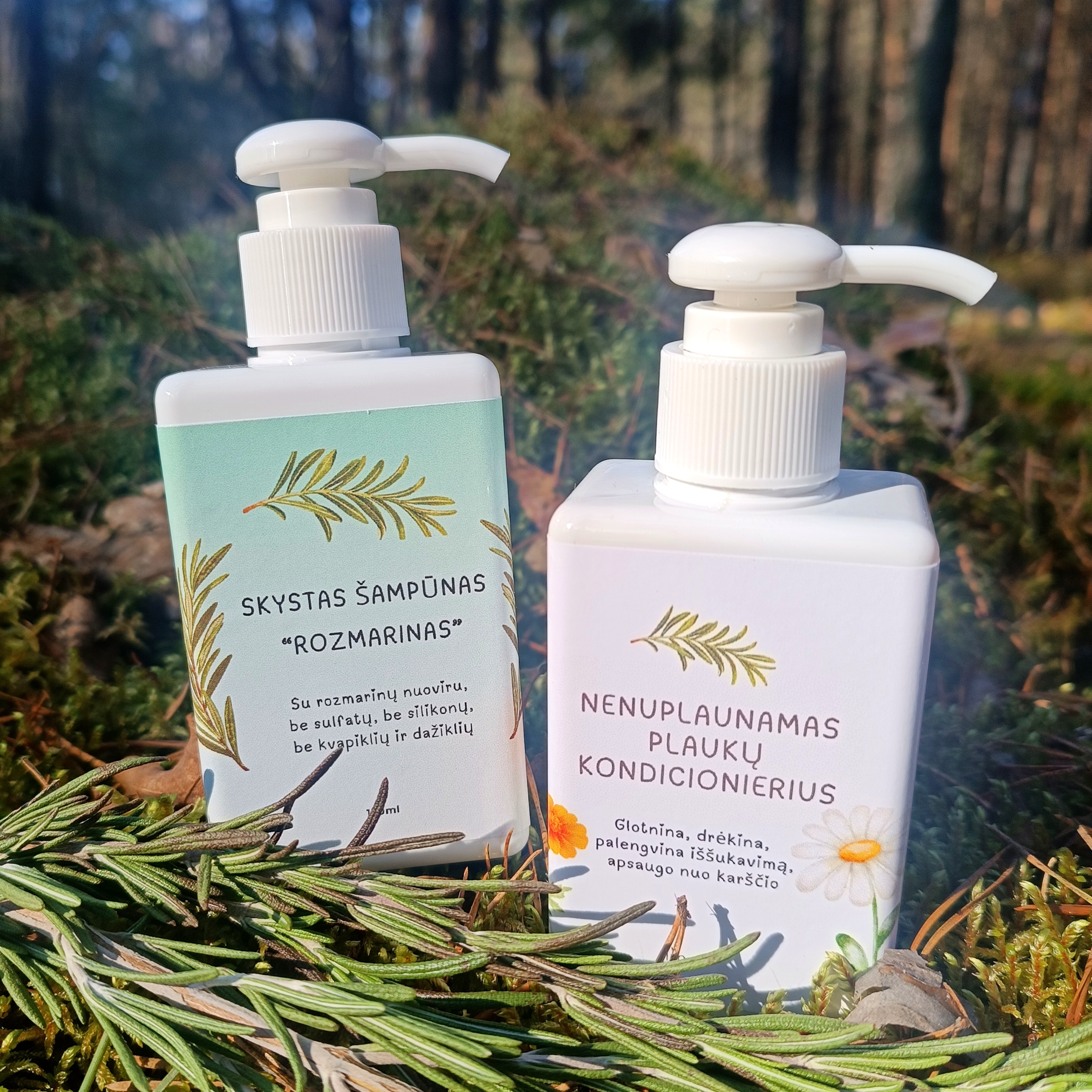 Natūralus skystas ROZMARINŲ šampūnas || Su rozmarinų nuoviru