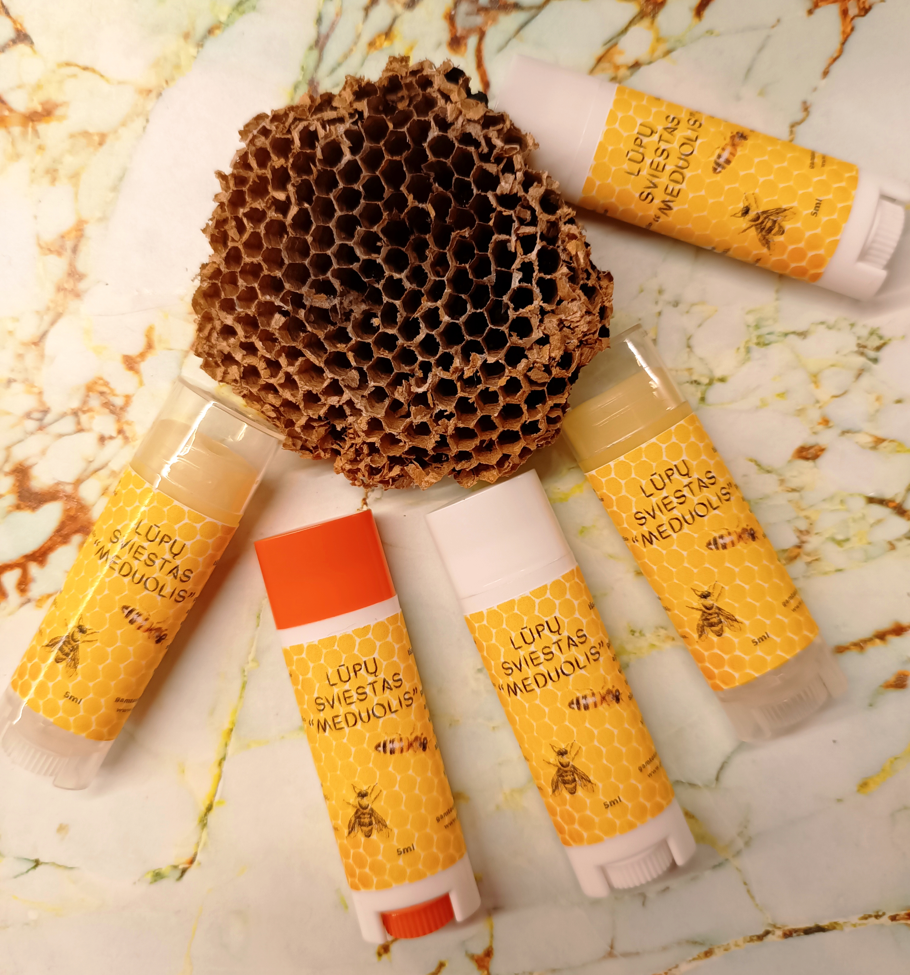 Lūpų sviestukas "Meduolis" 🐝 su medumi ir 🐏 lanolinu || Bekvapis
