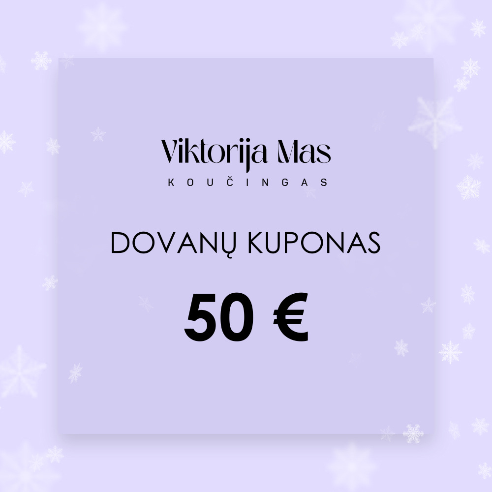 DOVANŲ KUPONAS KOUČINGO PASLAUGOMS (€50)