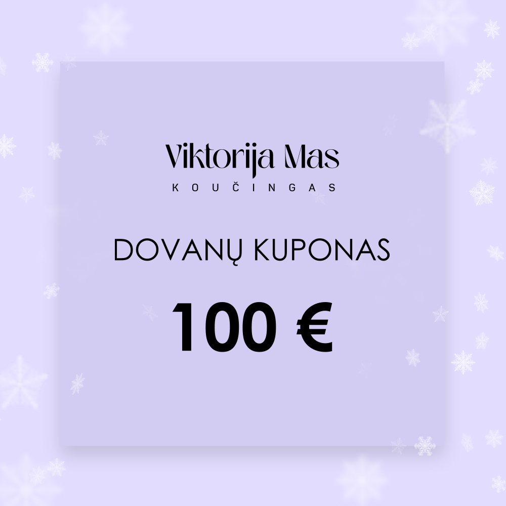 DOVANŲ KUPONAS KOUČINGO PASLAUGOMS €100