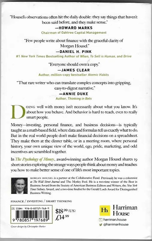 The Psychology of Money Timeless lessons on wealth, greed, and happiness