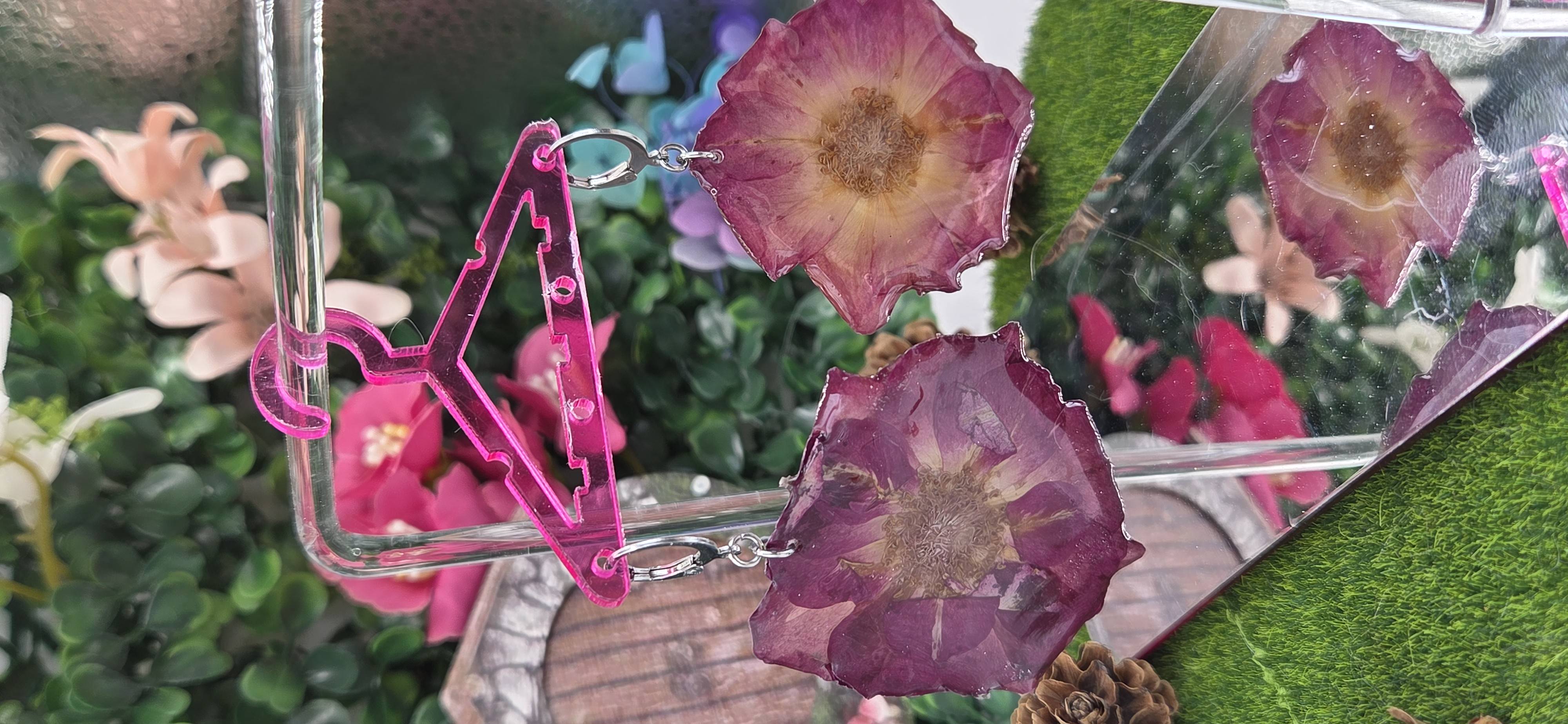 Pendientes Rosas Encapsuladas