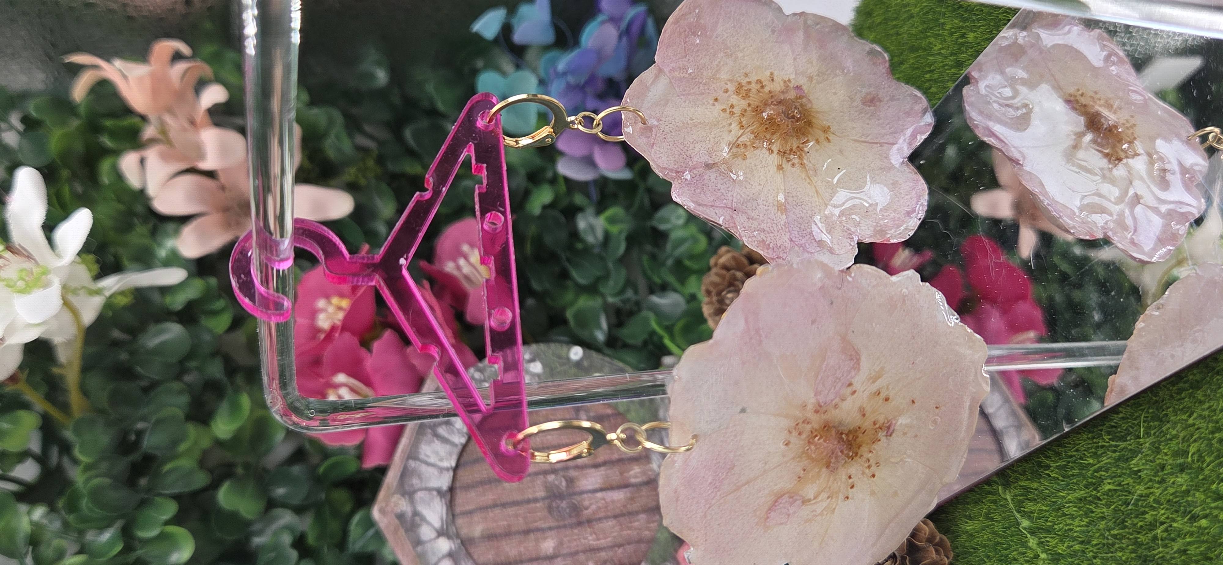 Pendientes Rosas prensadas