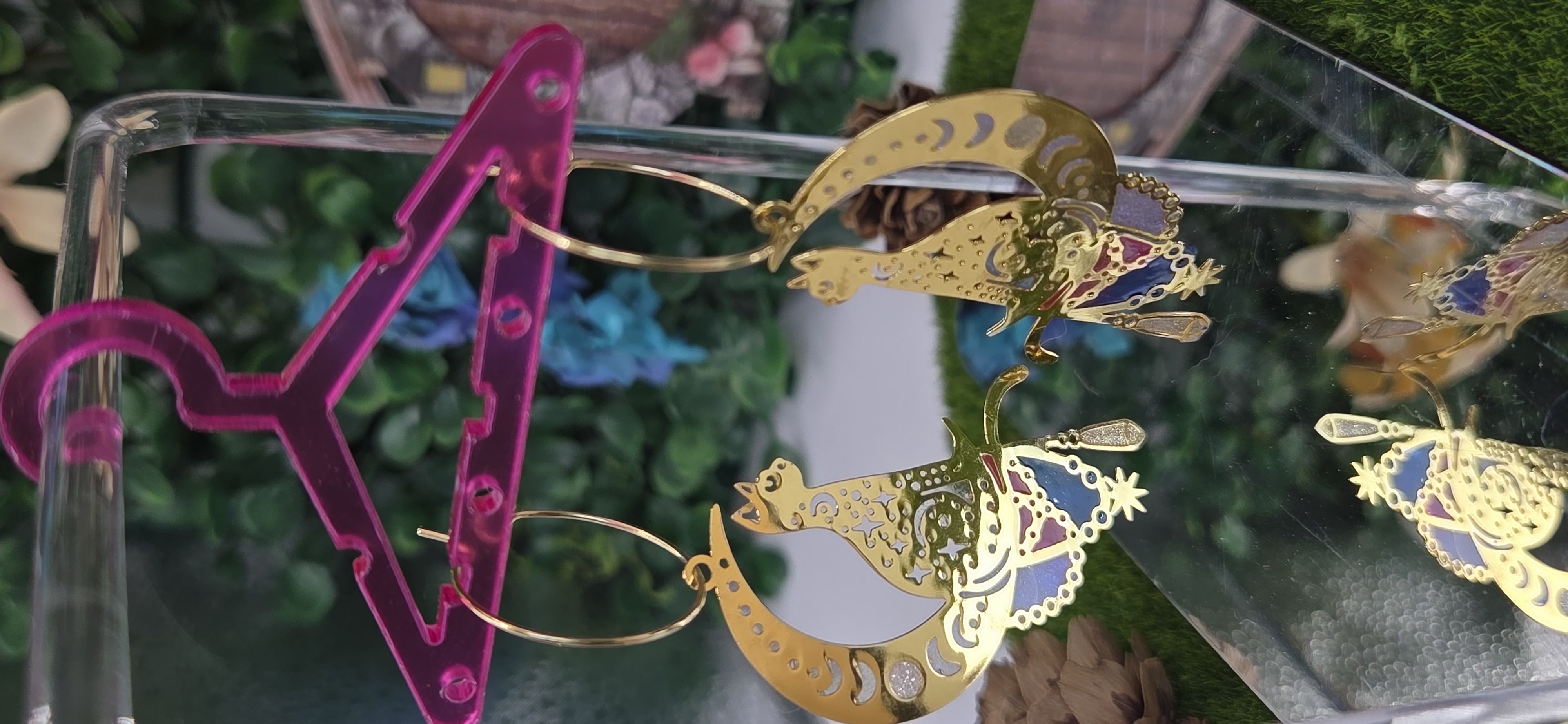 Aretes dorados Gato Lunero