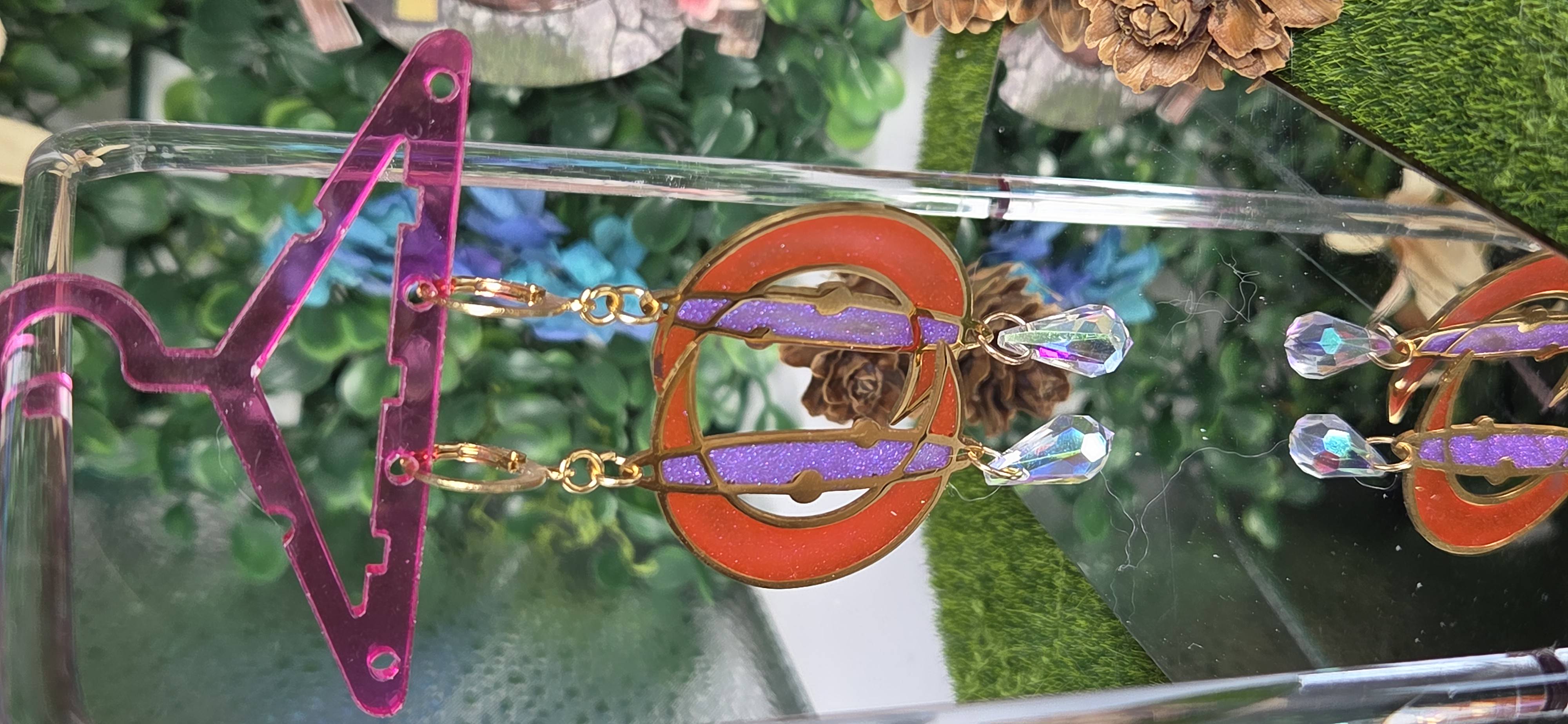 Pendientes Vidriera Luna Cosmos