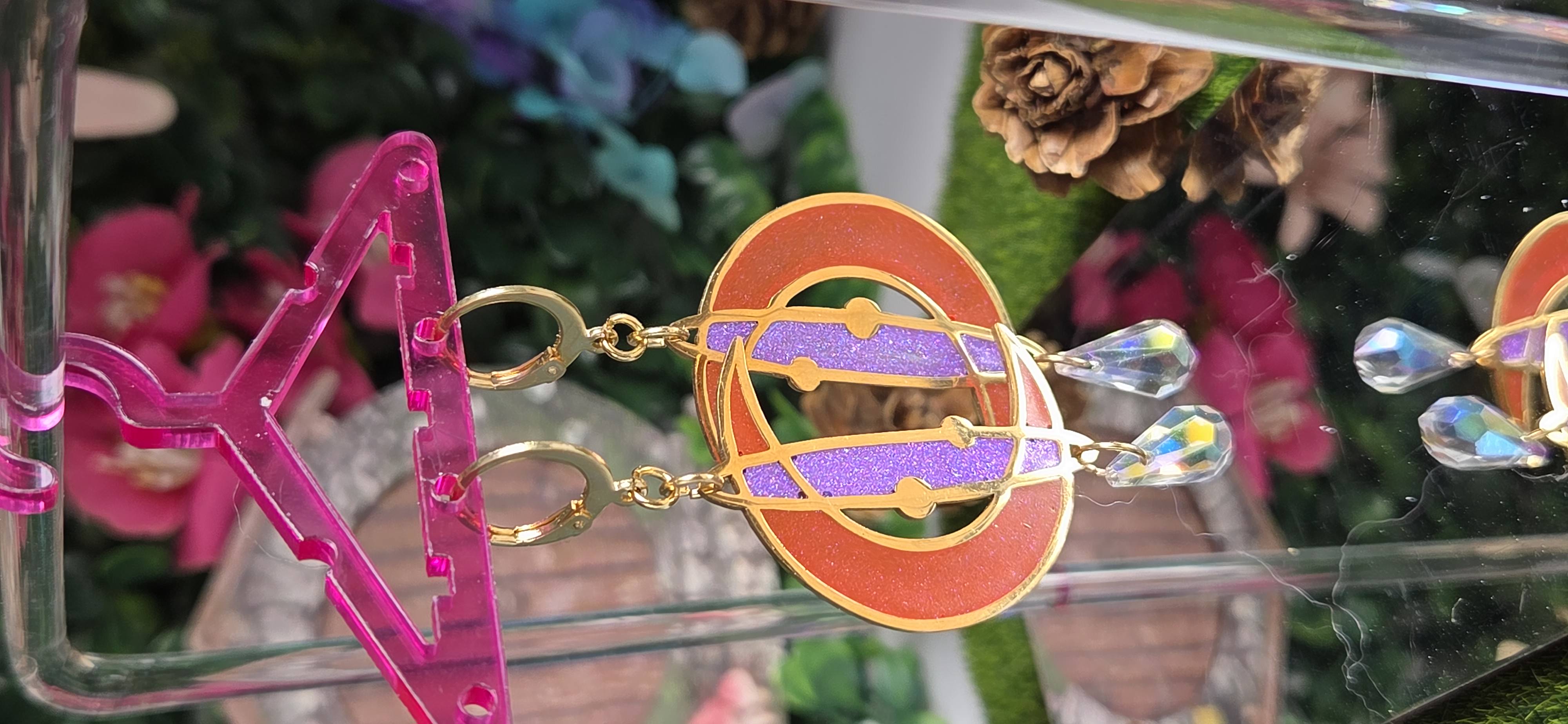 Pendientes Vidriera Luna Cosmos