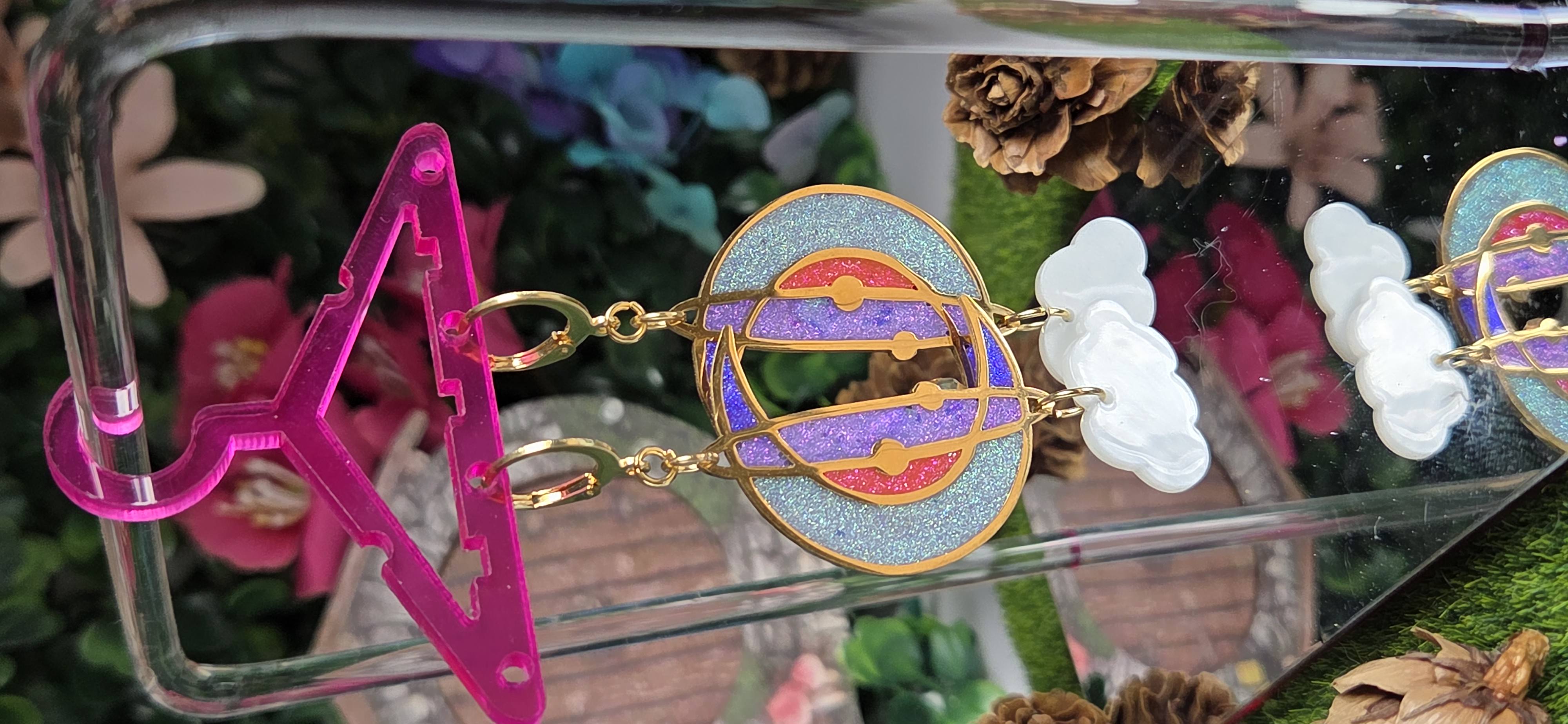 Pendientes Vidriera Luna Cosmos