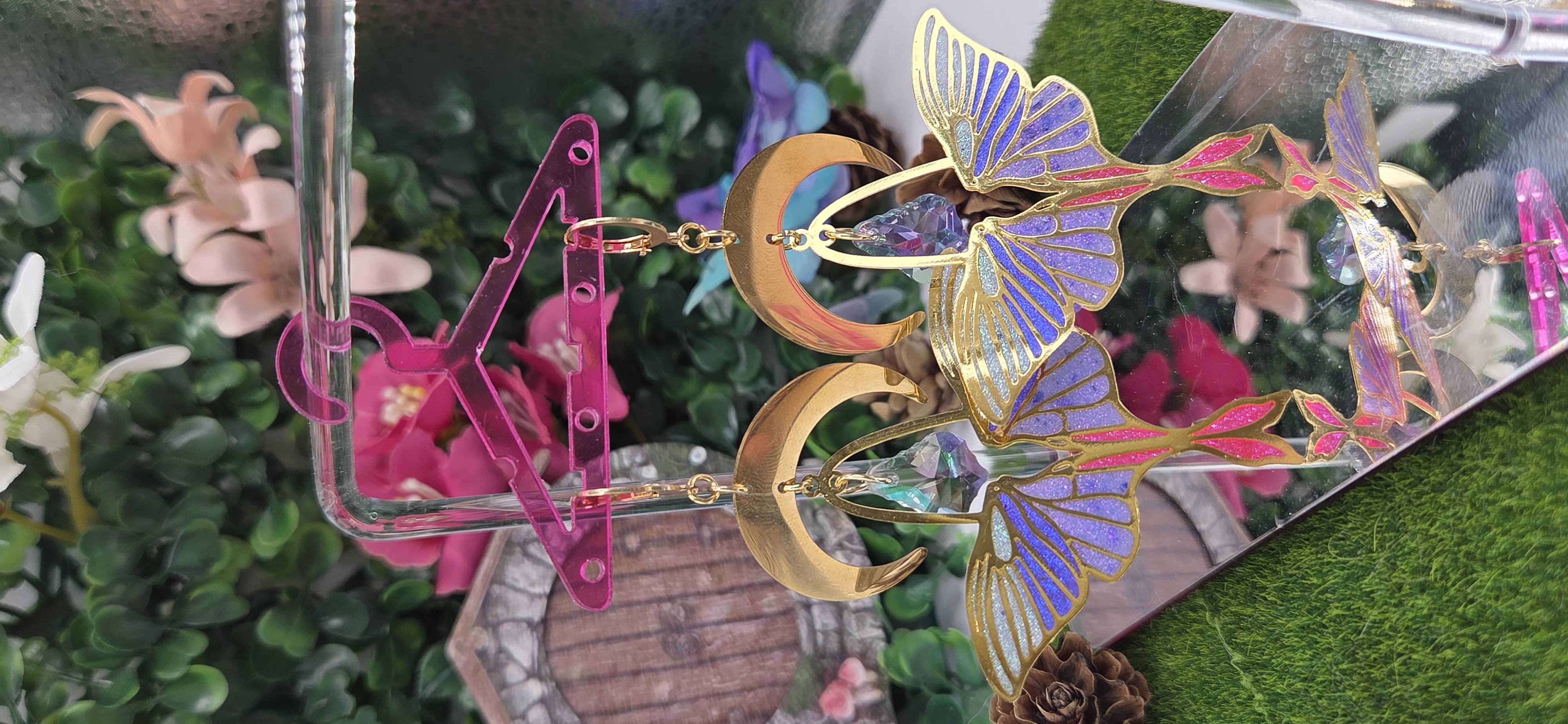 Pendientes Vidriera Luna-Luna Moth