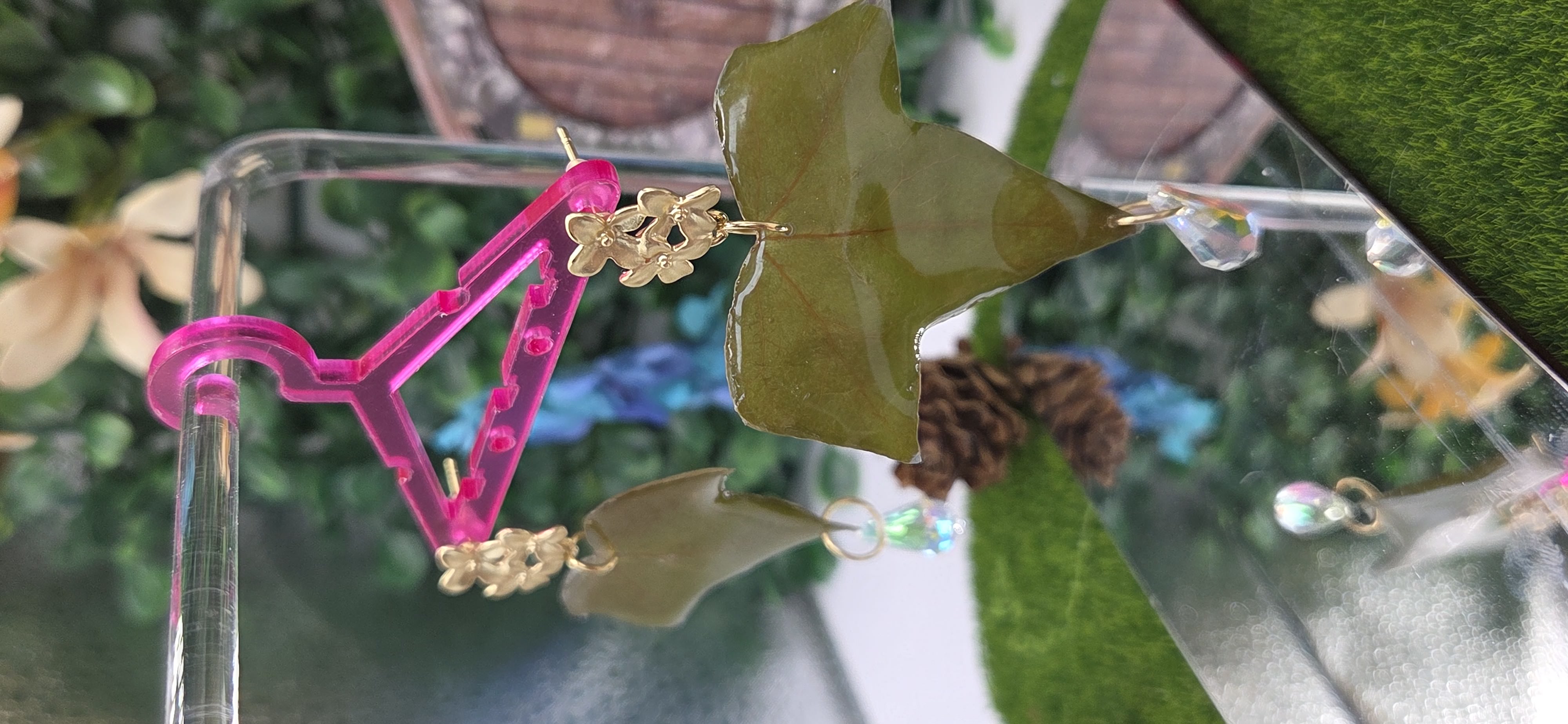 Pendientes de hoja natural