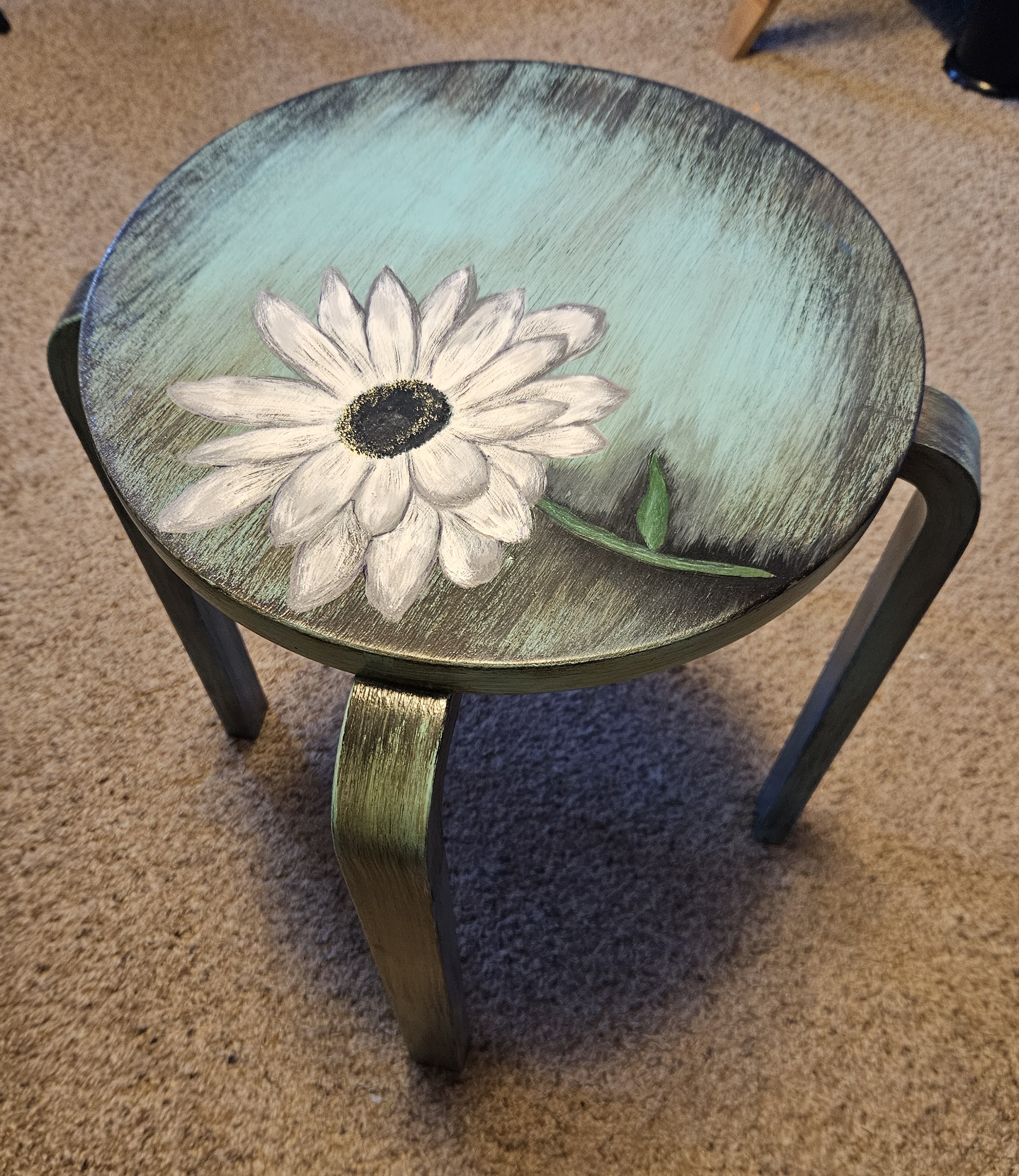 Hand-painted Wooden Stool
