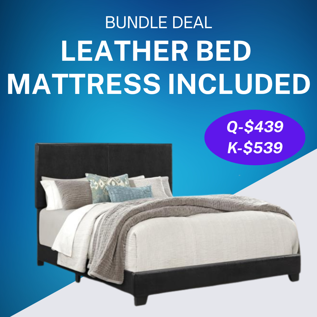 Bundle Deal – Leather Bed Frame + Mattress + Box Spring