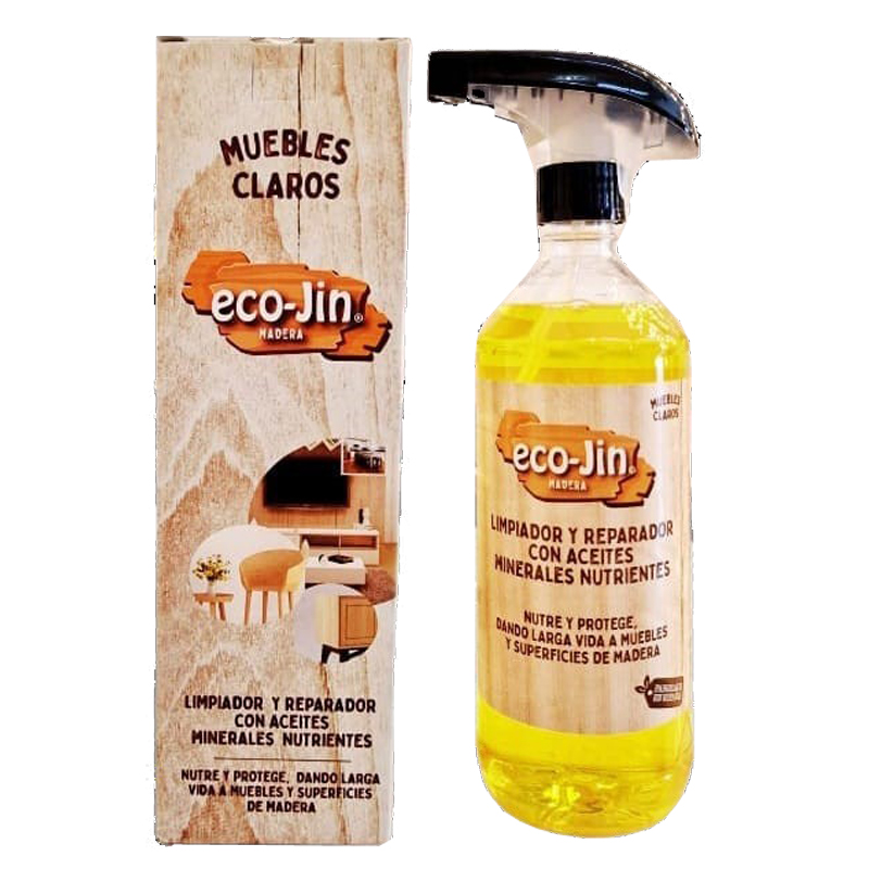 Eco-Jin Oleo 750ml Con Aceites Minerales Naturales que restauran , abrillantan y cuidan en profundidad todos tus muebles de madera.