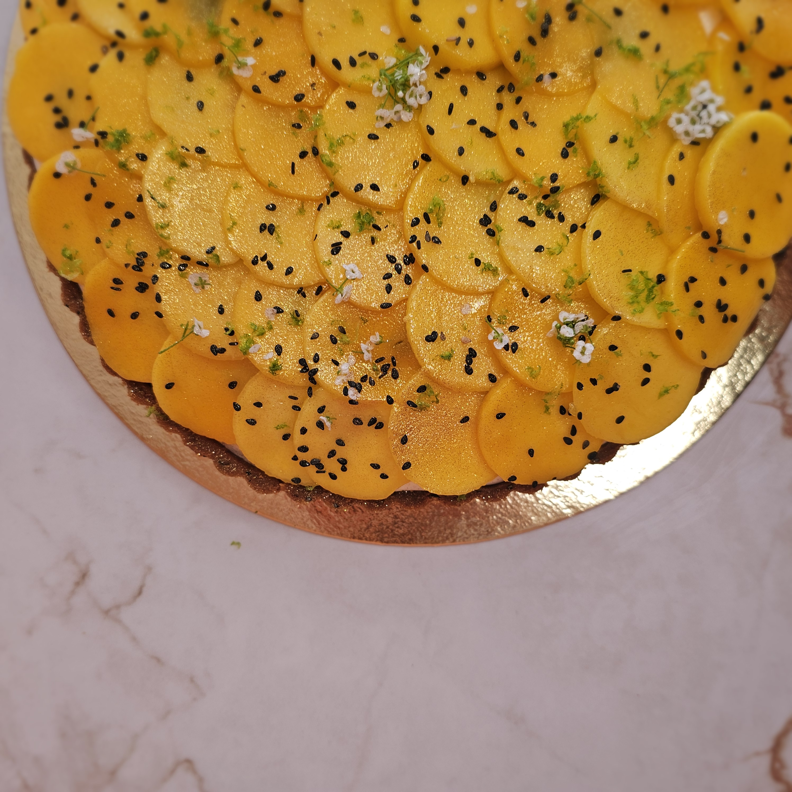 Tarte Mangue, Coco, Sésame Noir