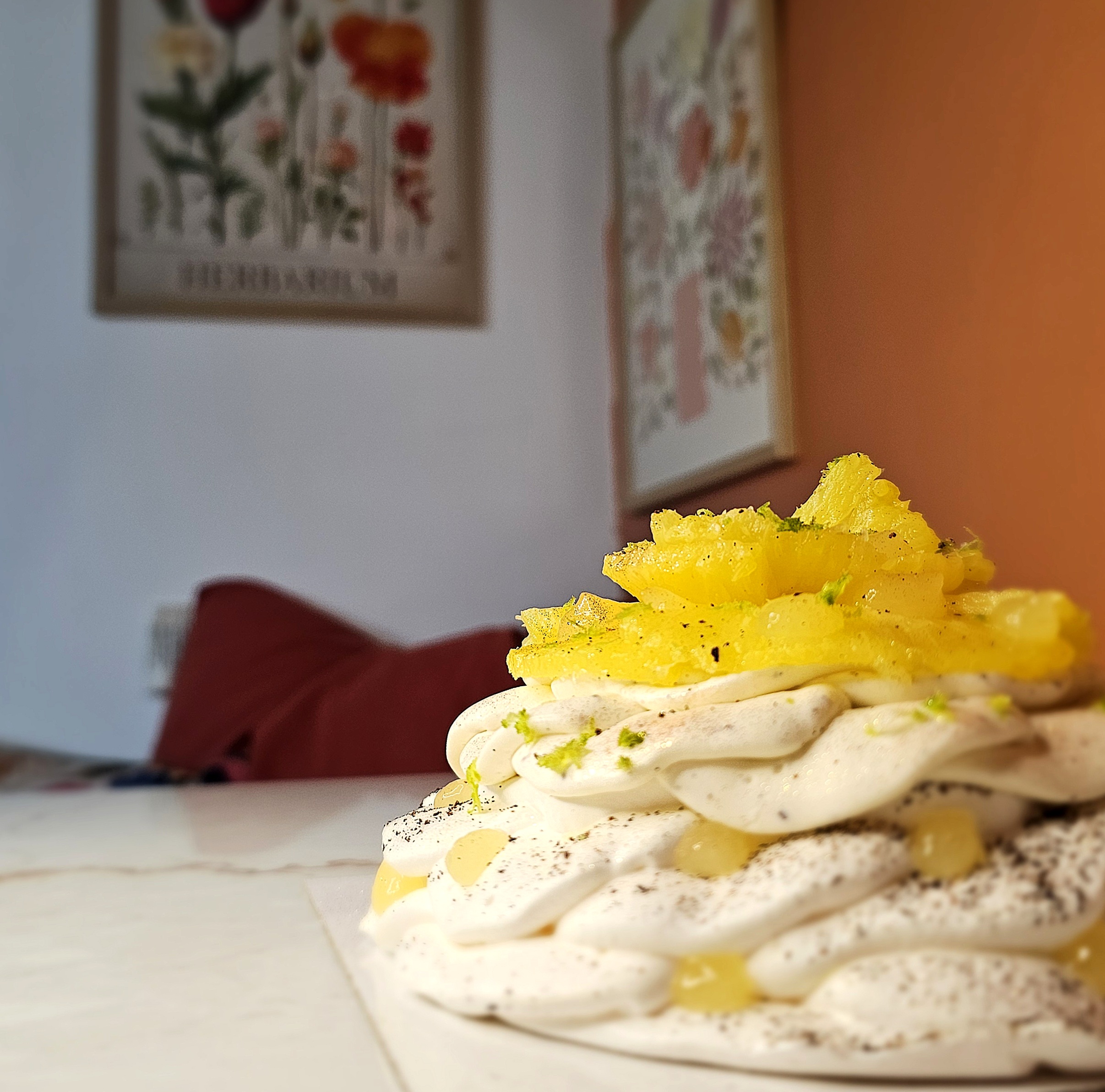 Pavlova Ananas, Combava, Vanille, Rhum