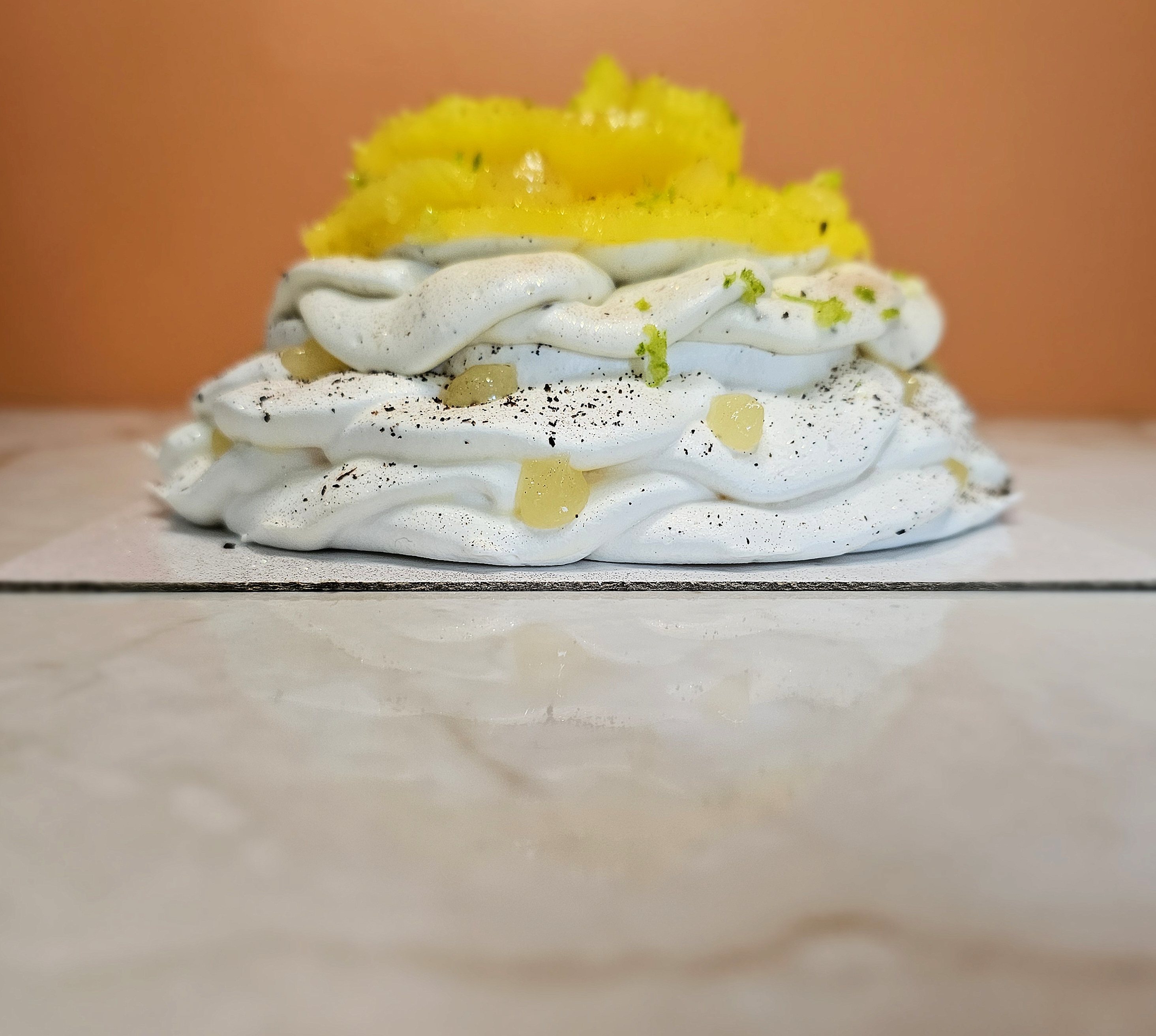 Pavlova Ananas, Combava, Vanille, Rhum