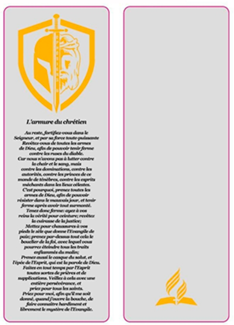 Marque-pages Ephésiens 6v10