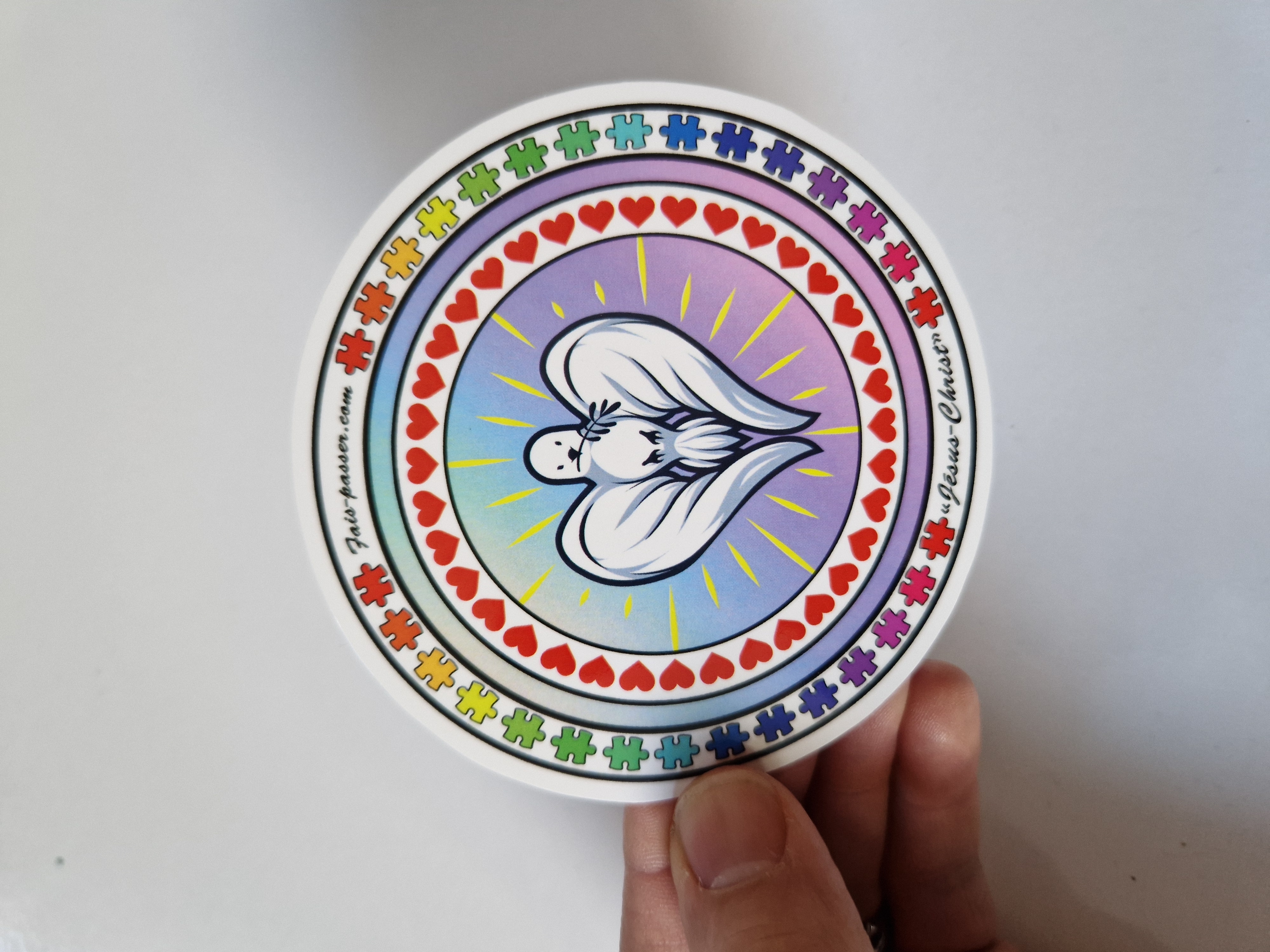 Autocollant Coeur-Colombe 