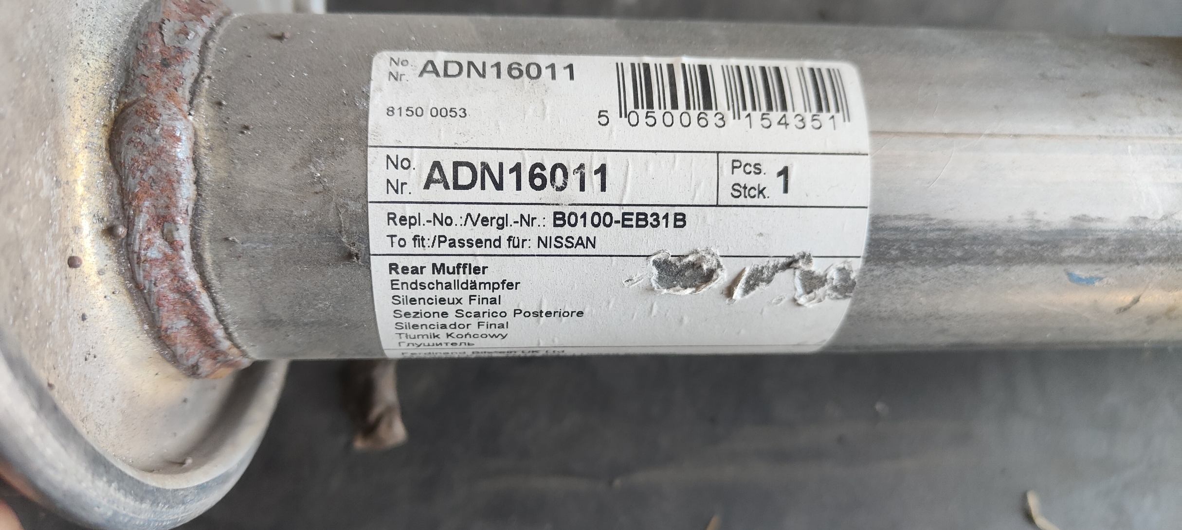 Silencieux arrière (Pot d'échappement) Nissan Navara D40