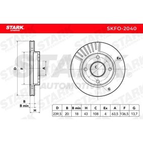 STARK SKFO-2040 Disque de frein Pour Ford, Ford USA, Lti, Mazda