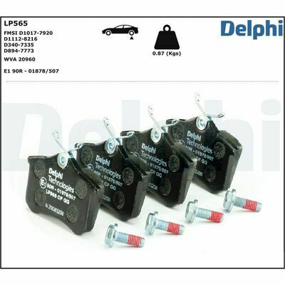 Kit de Plaquettes de Frein, arrière DELPHI LP565 AUDI, VW, CITROEN...