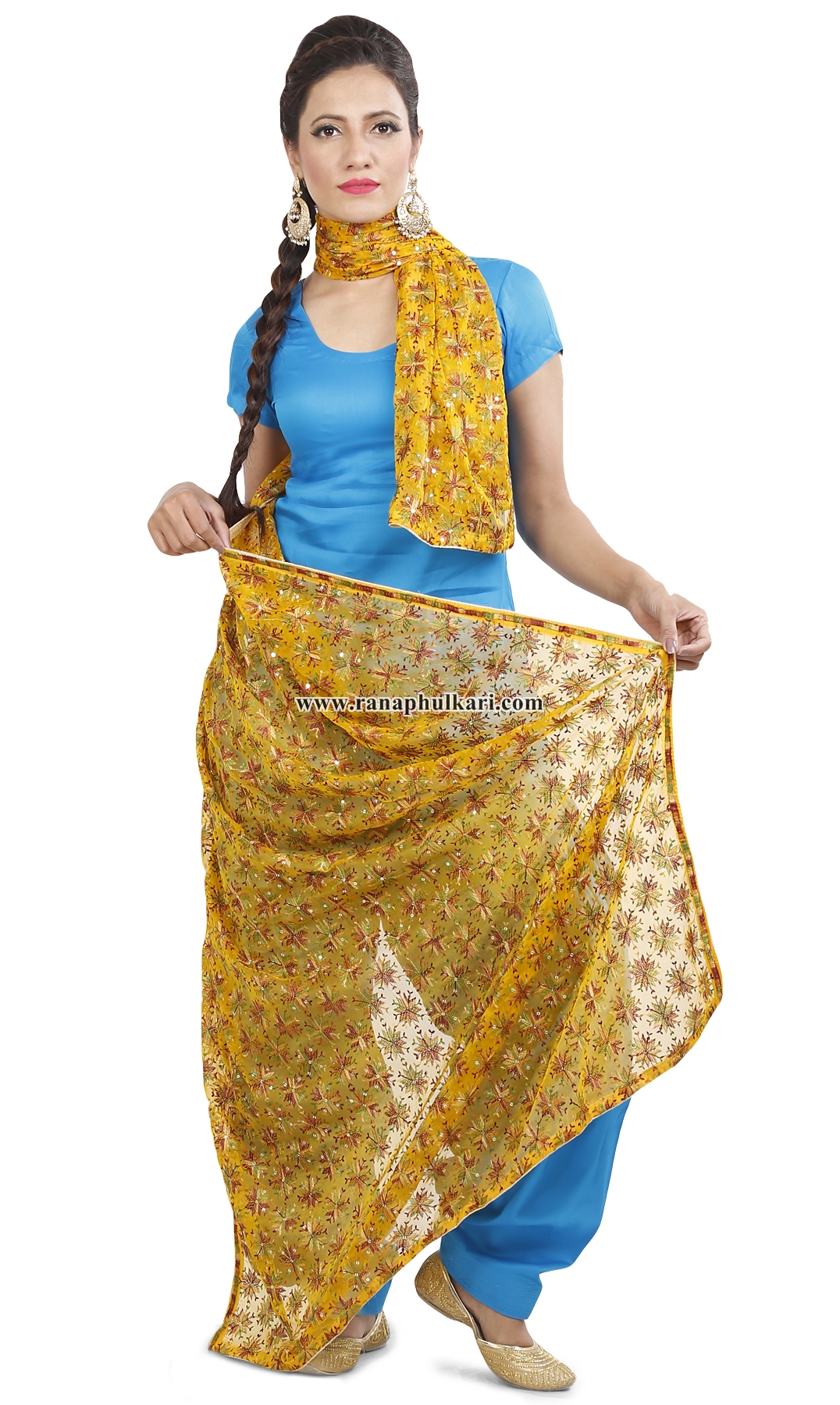 Yellow Phulkari Kanchan Dupatta