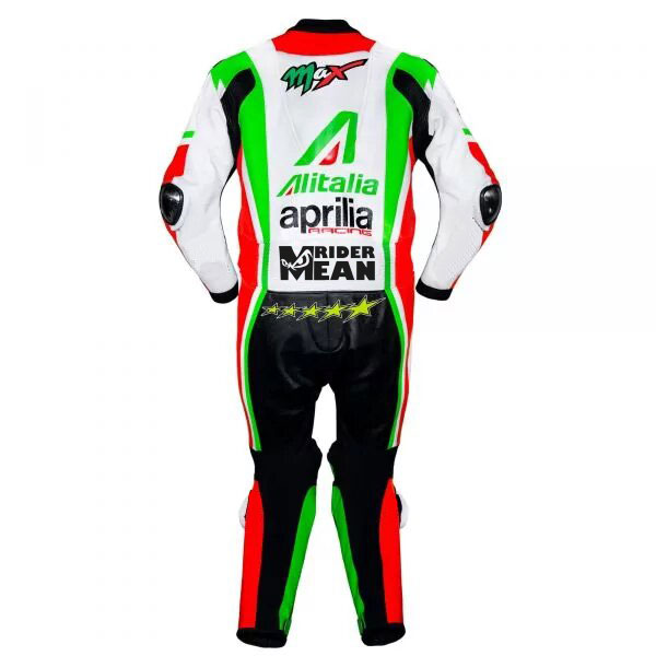 Full Body 100% Cowhide Leather Racing Suit Max Biaggi Aprilia Wsbk 2010