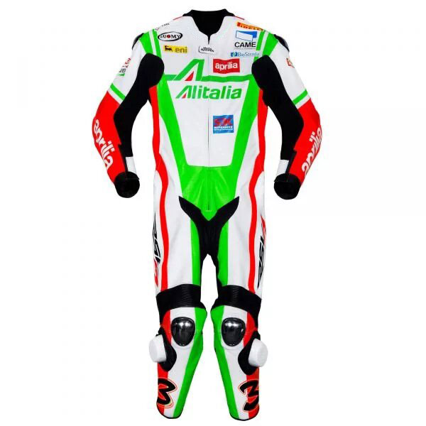 Full Body 100% Cowhide Leather Racing Suit Max Biaggi Aprilia Wsbk 2010