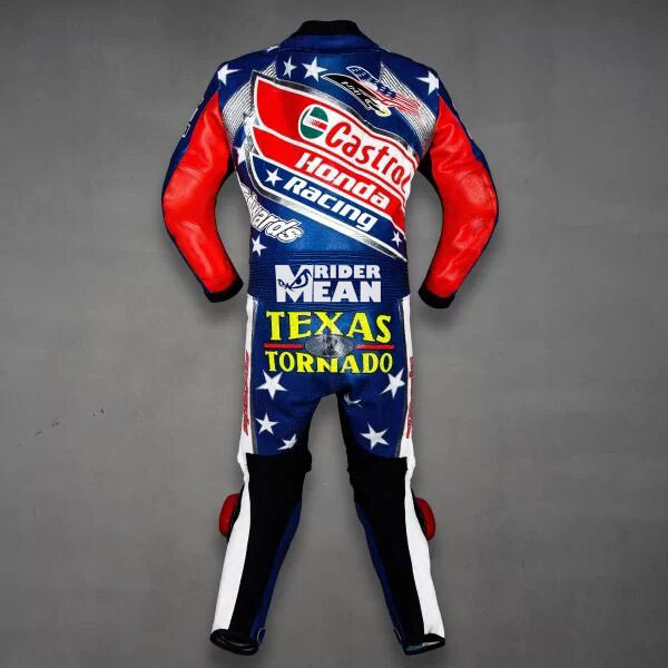 Motorcycle 100% Cowhide Leather Suit Colin Edwards