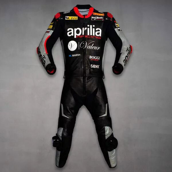 Jordi Torres Aprilia Black Leather Racing Suit – Premium Protection by BoldicaSports
