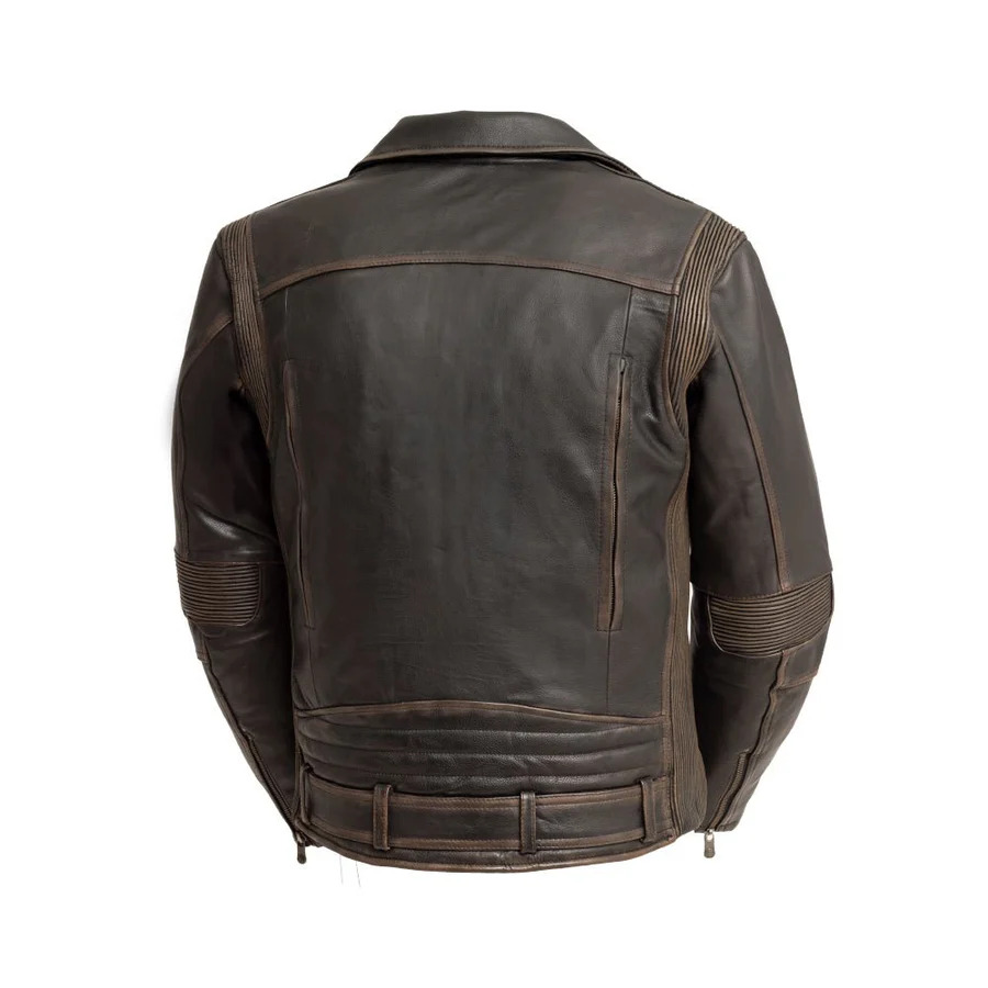 Boldica Dominator Men’s Brown Leather Motorcycle Jacket