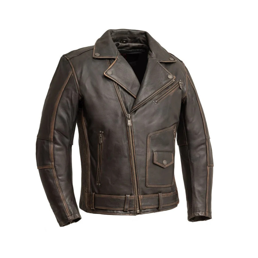 Boldica Dominator Men’s Brown Leather Motorcycle Jacket