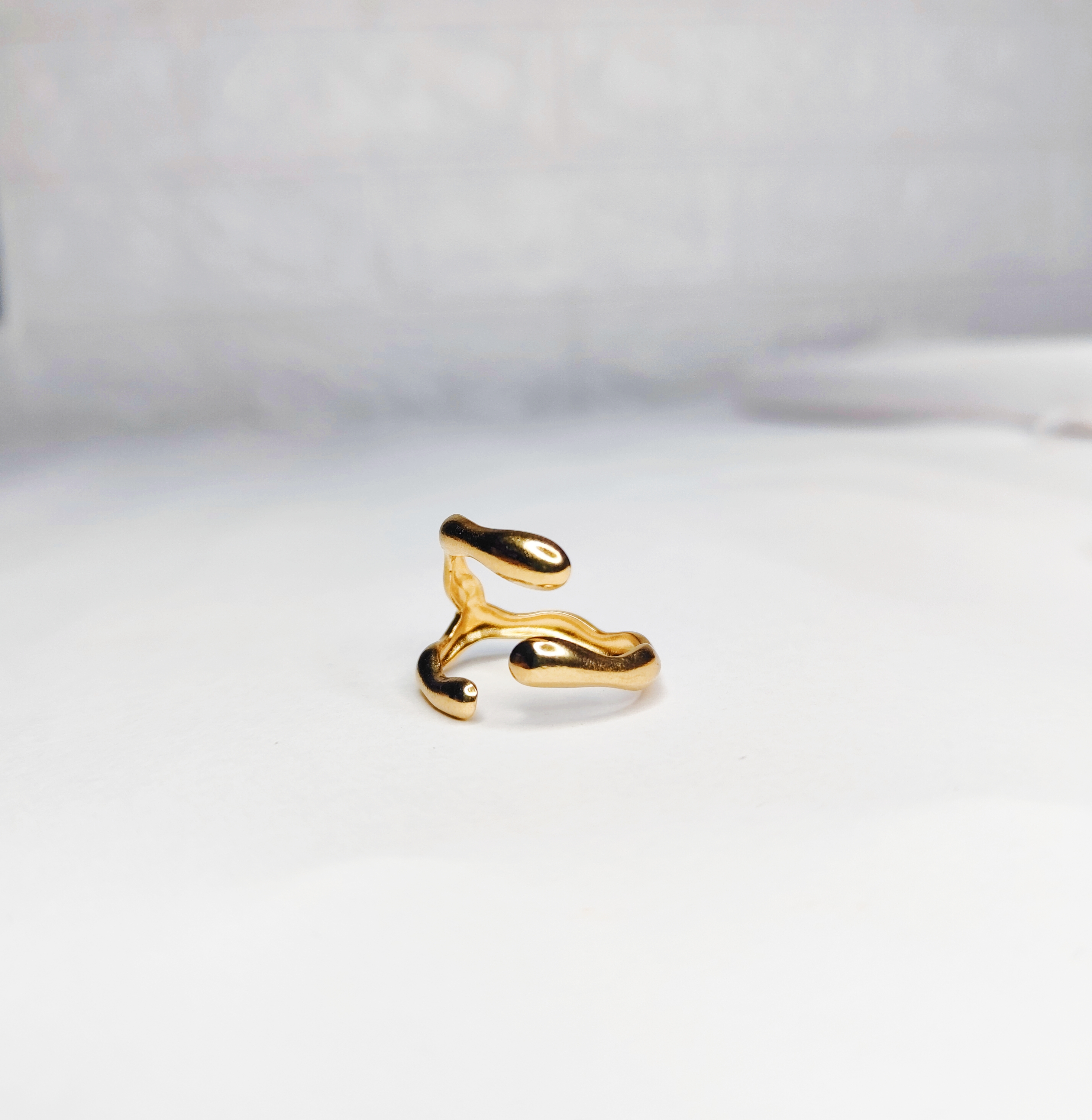 Gold-plated abstract ring