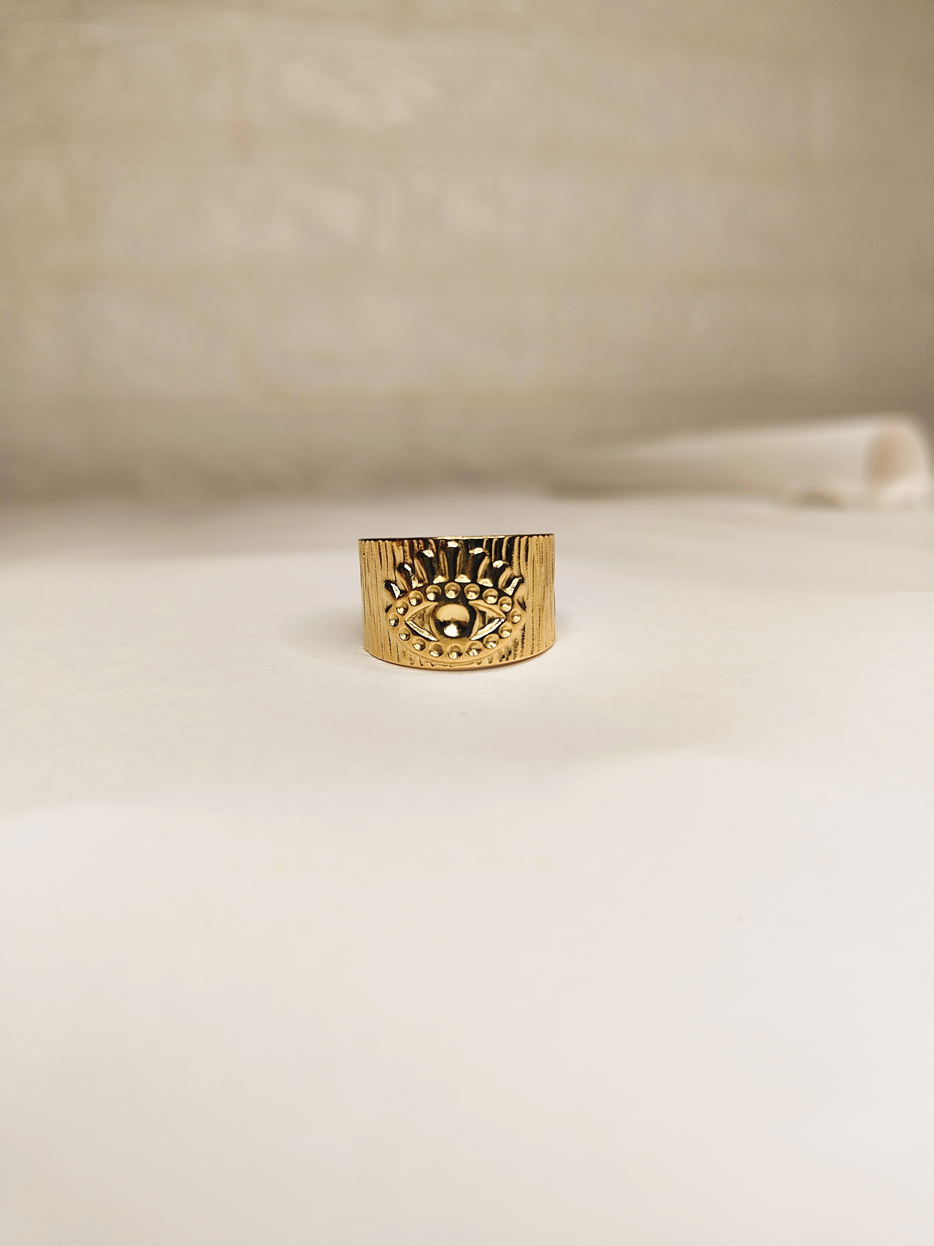 18K Gold Plated Evil Eye Design Ring